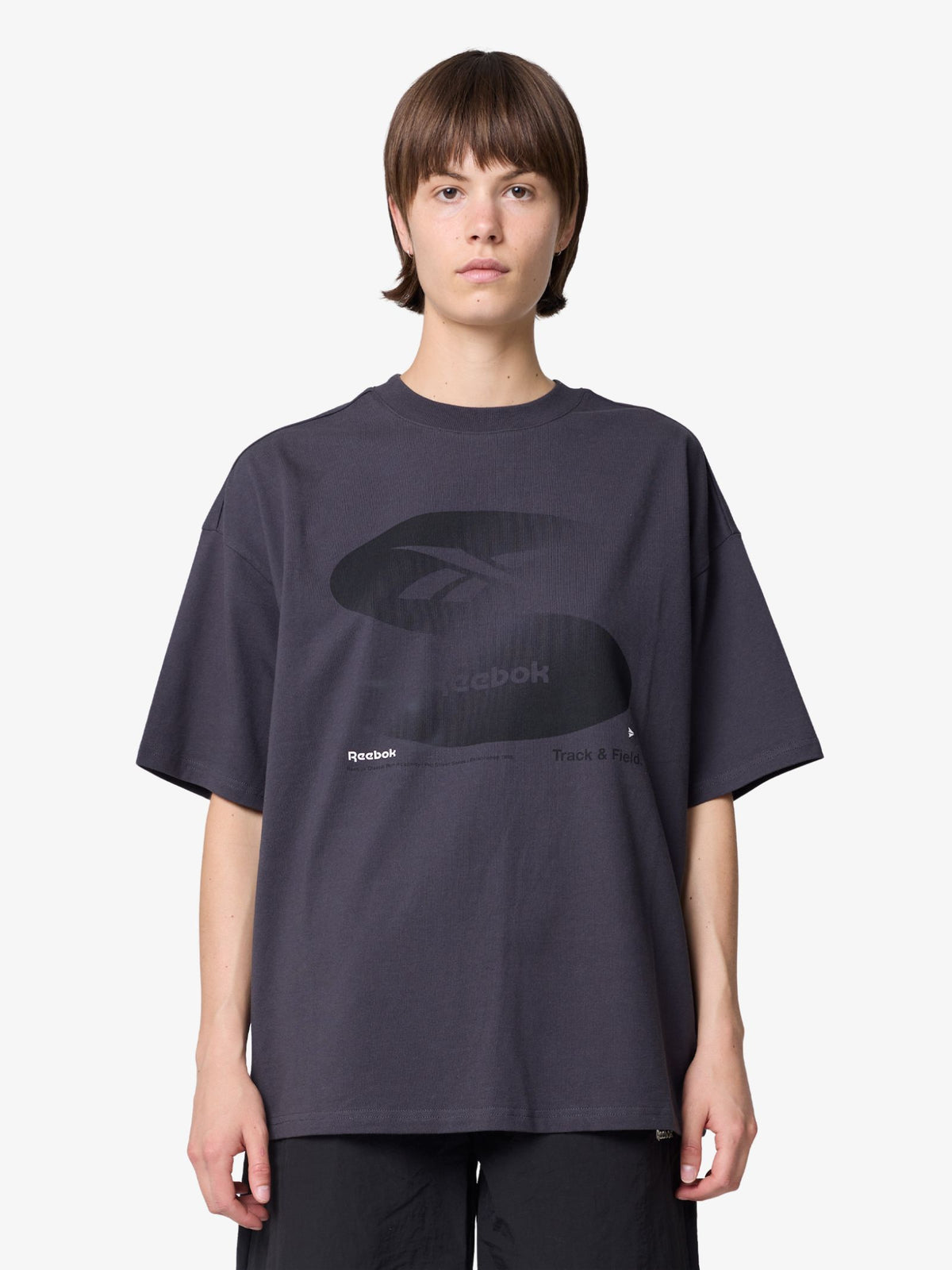Reebok Women's Boxy Contrast Tee | Washed Black