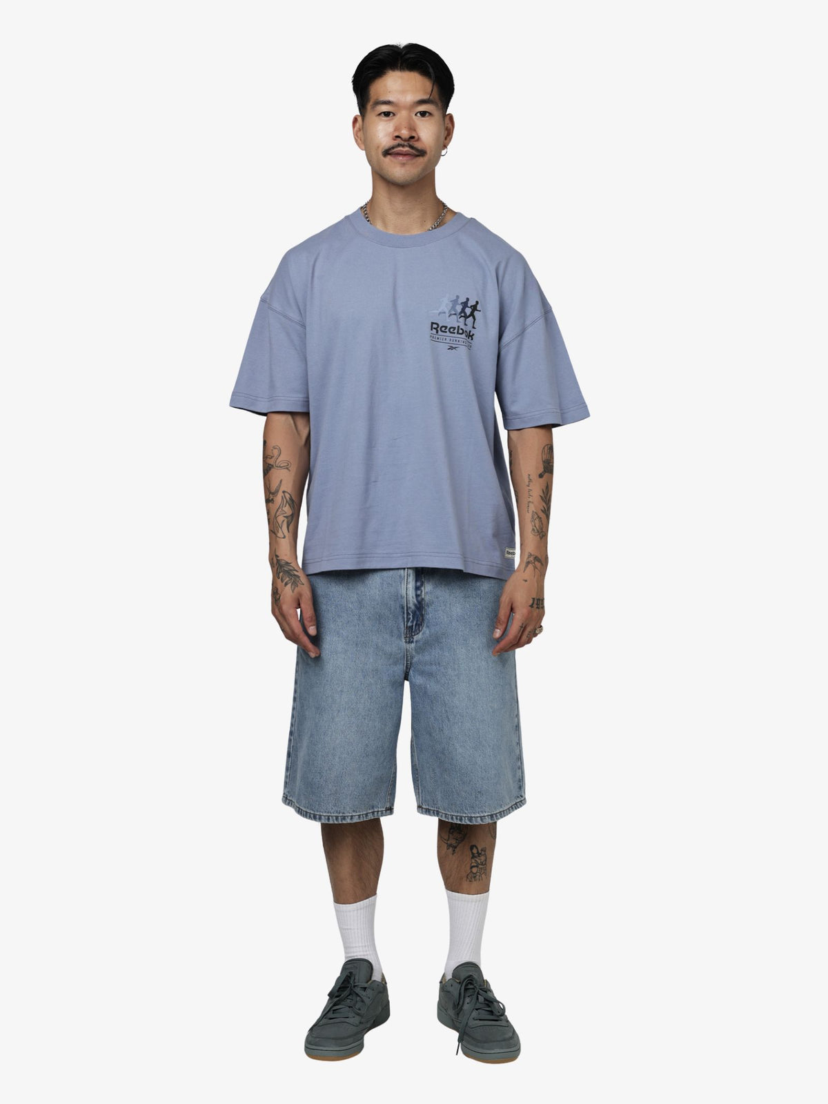 Reebok Premier Running Club Box Fit Tee | Hazy Blue