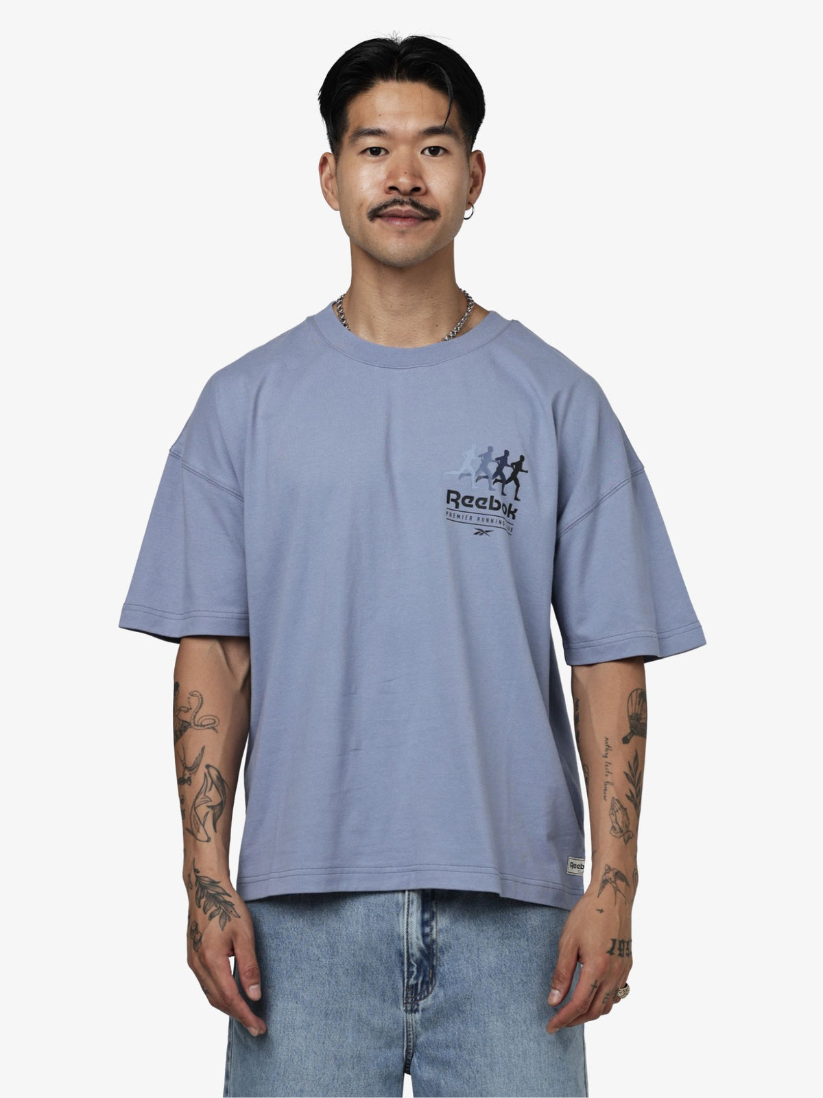 Reebok Premier Running Club Box Fit Tee | Hazy Blue