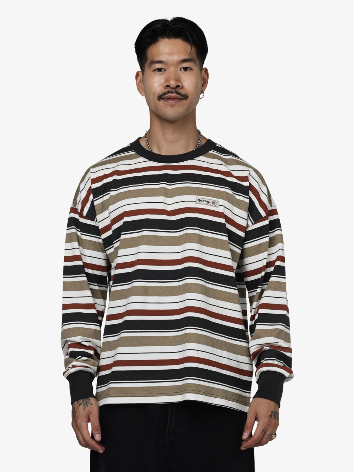 Reebok Classics Ls Stripe Tee | Chalk Stripe