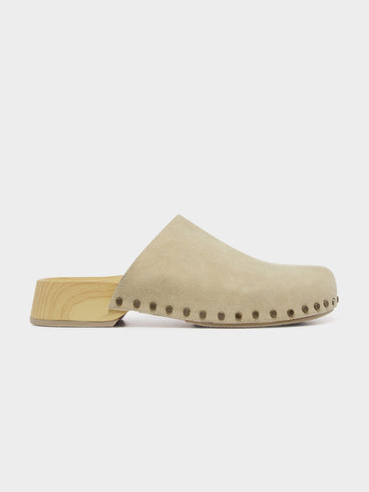 Womens Rhiannon Clogs in Taupe Suede