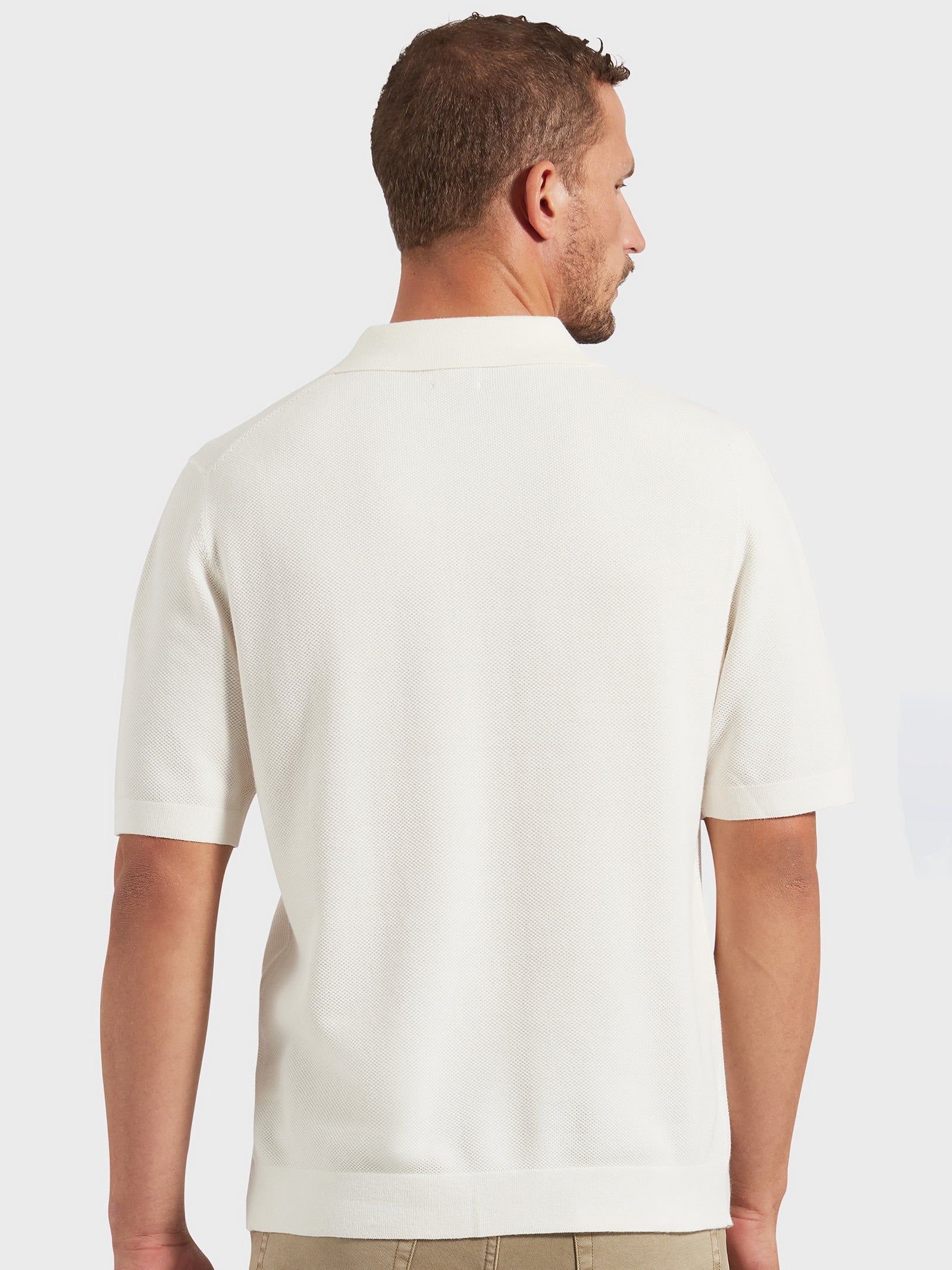 Academy Brand Riley Knit Polo Off White | Glue Store
