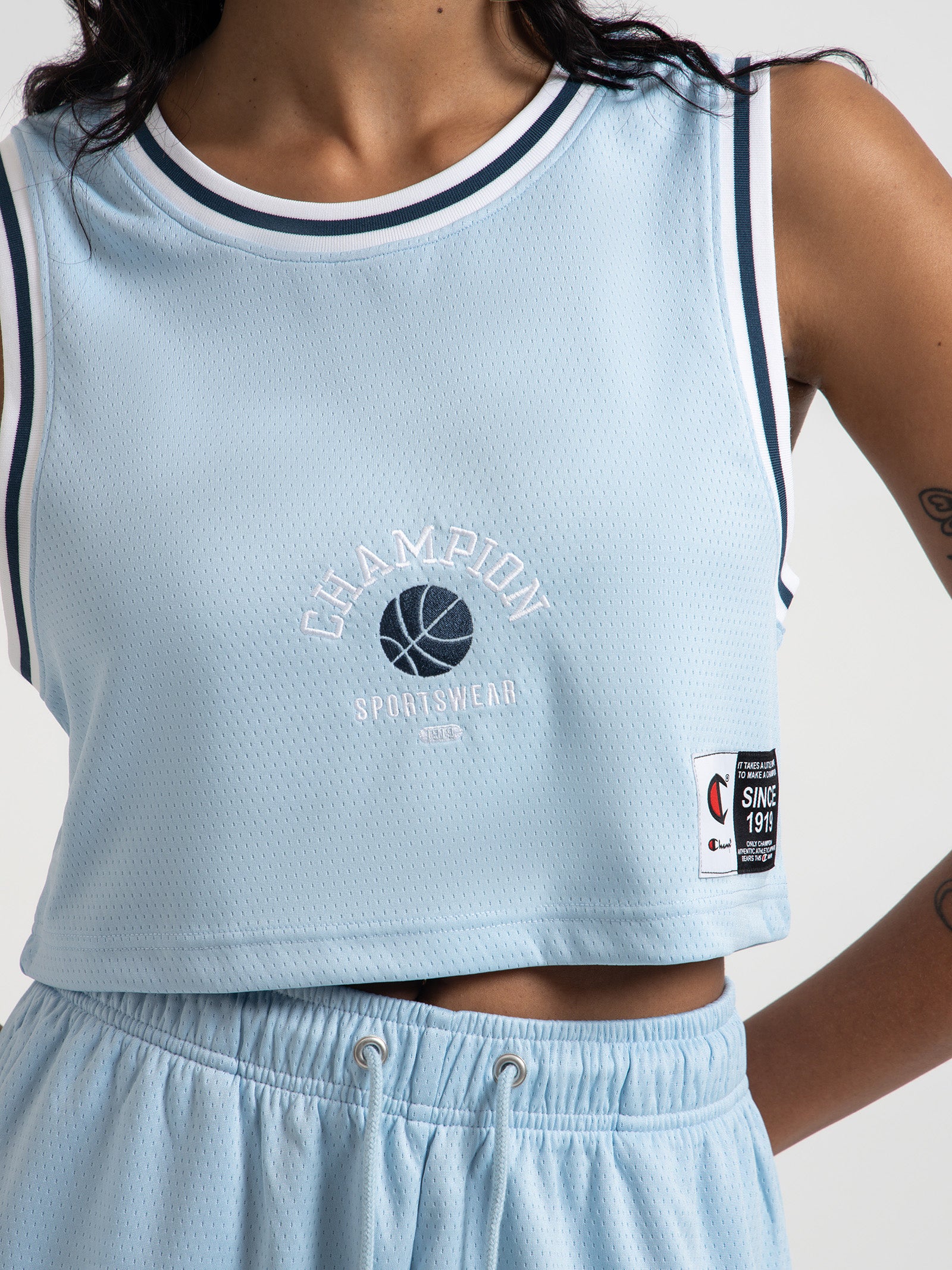 Lifestyle Clubhouse Basketball Crop Jersey in Coastline