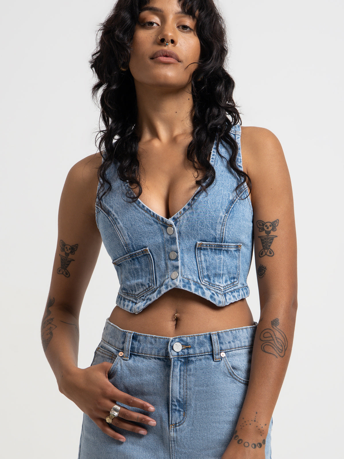 Abrand Denim Vest | Georgia