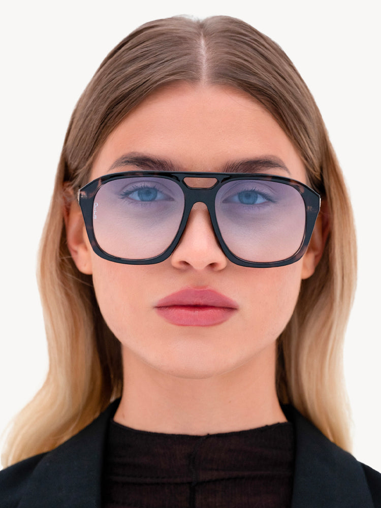 OTRA Reina Sunglasses | Black Tort/Blue Fade