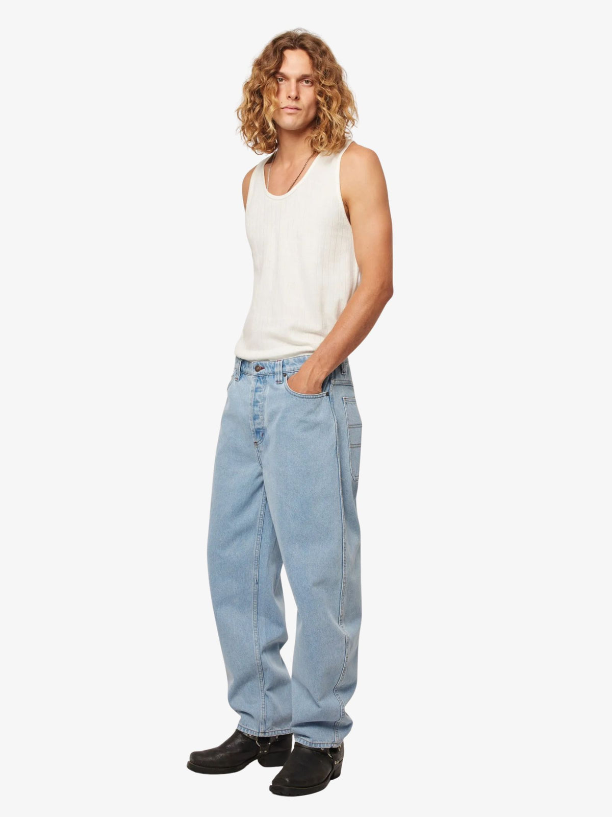 Rollas Ezy Barrel Jeans | Bleach Blue