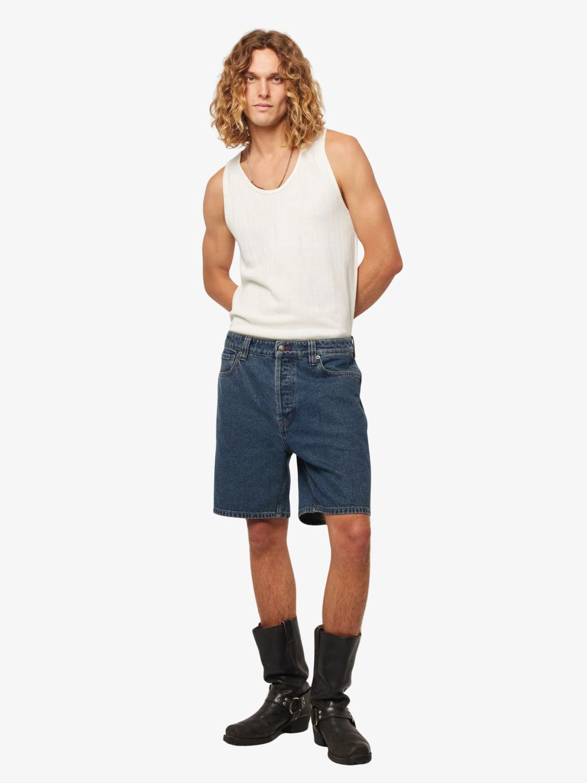 Rollas Ezy Shorts | Mid Vintage Indigo