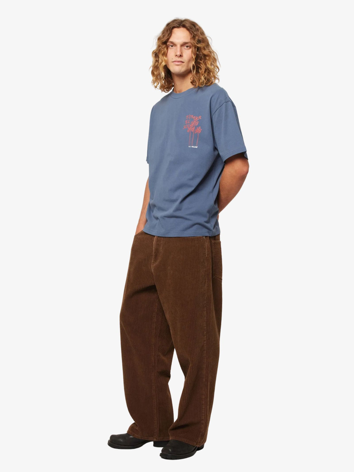 Rollas Ezy Sunbather Tee | Washed Blue