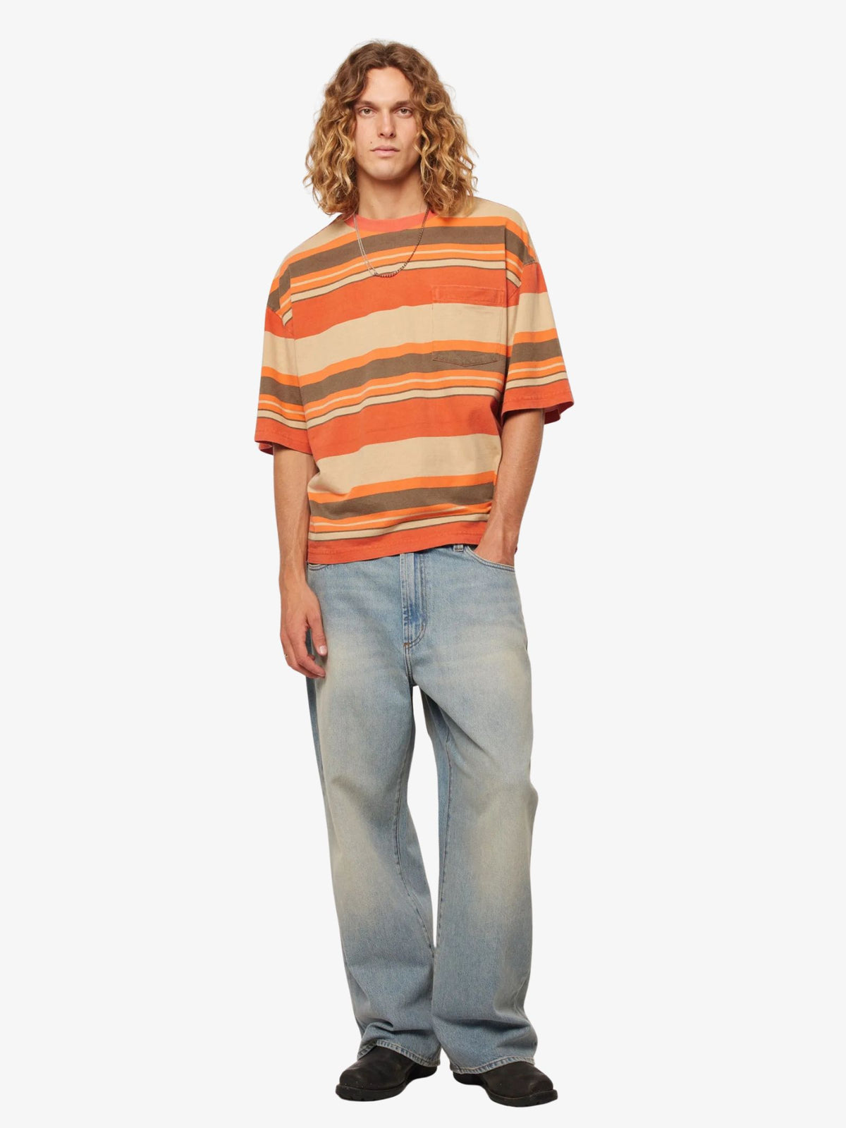 Rollas Big Newport Stripe Tee | Sunset