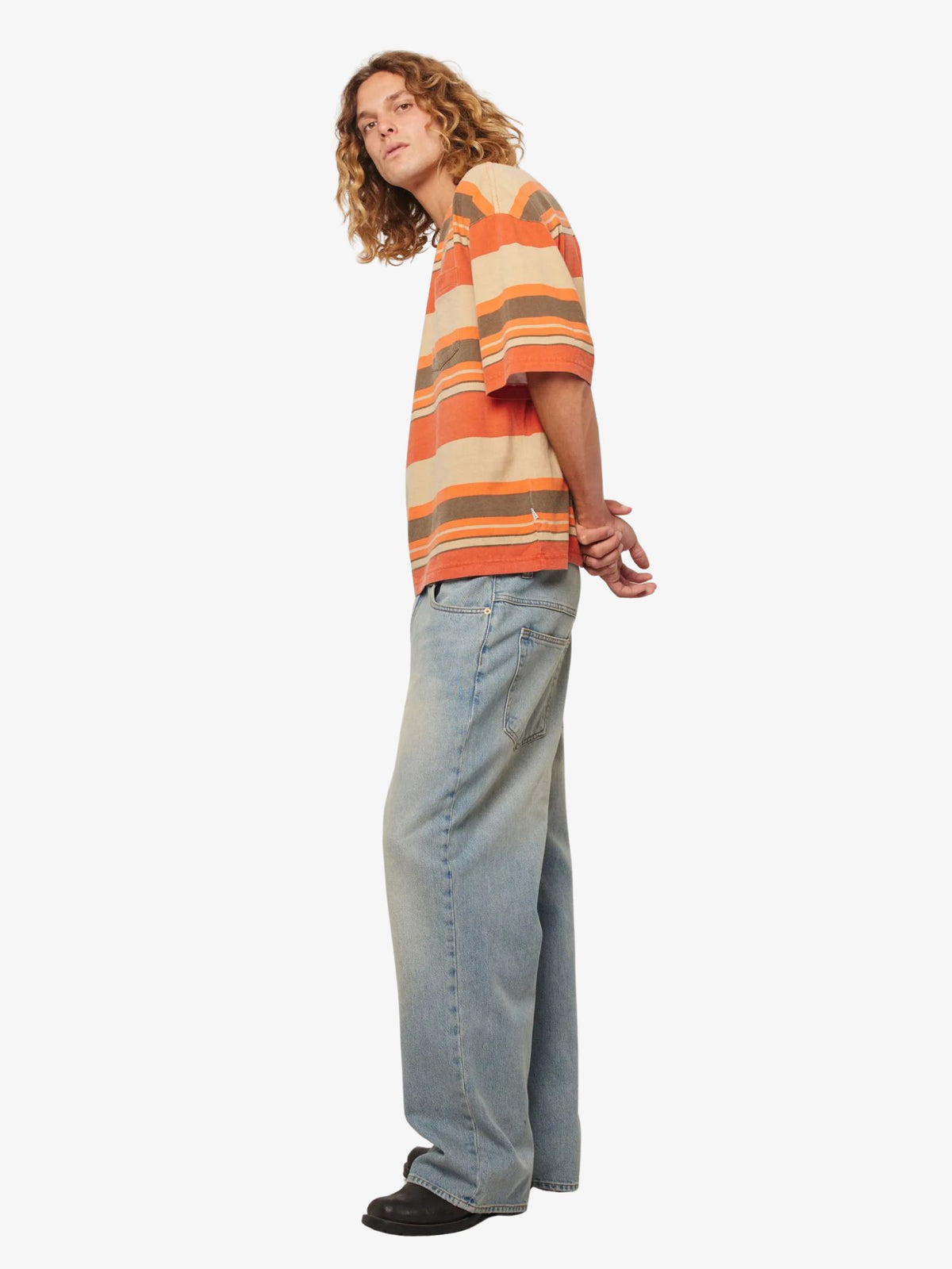 Rollas Big Newport Stripe Tee | Sunset