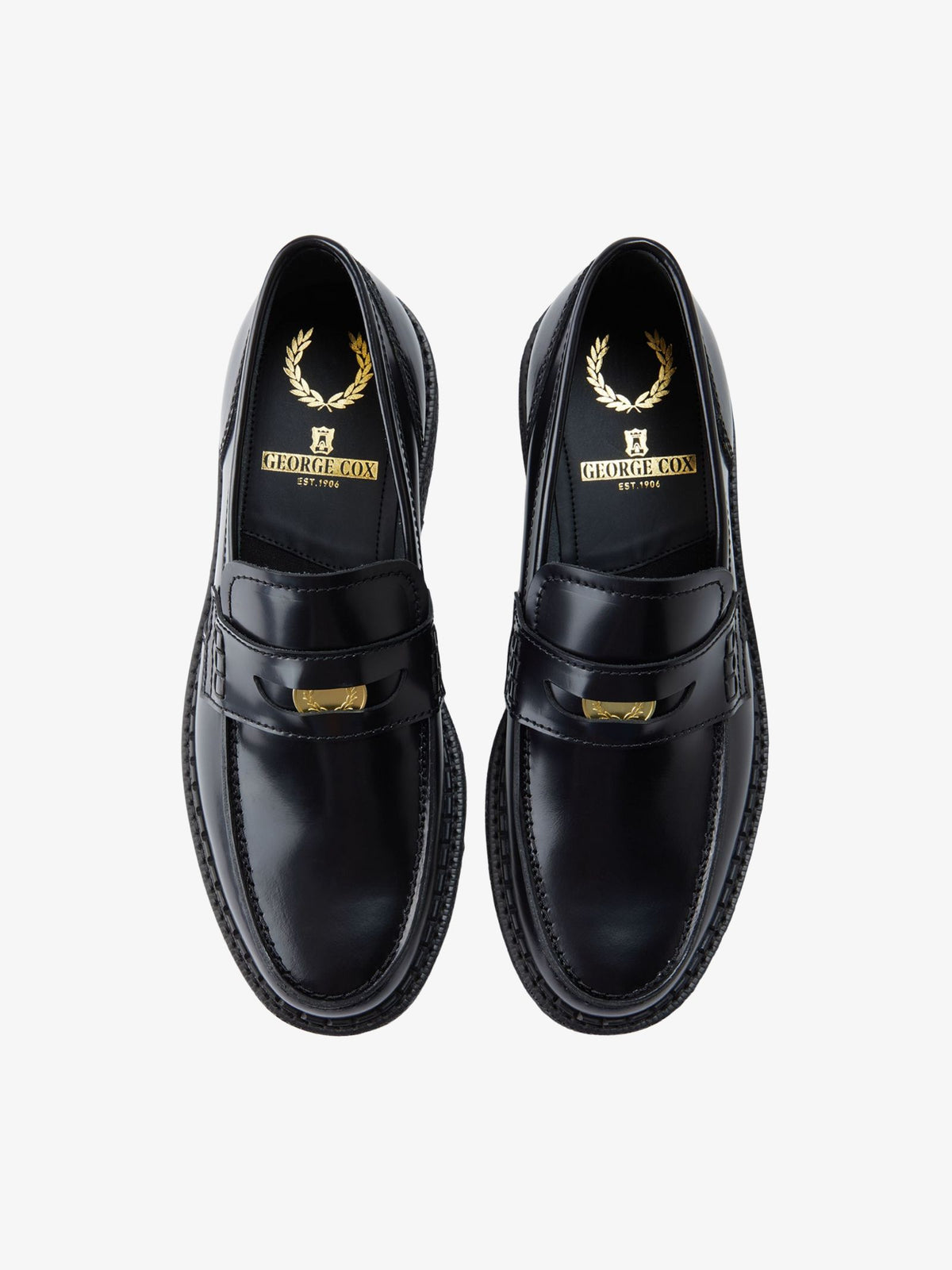 Fred Perry George Cox Leather Penny Loafers | Black
