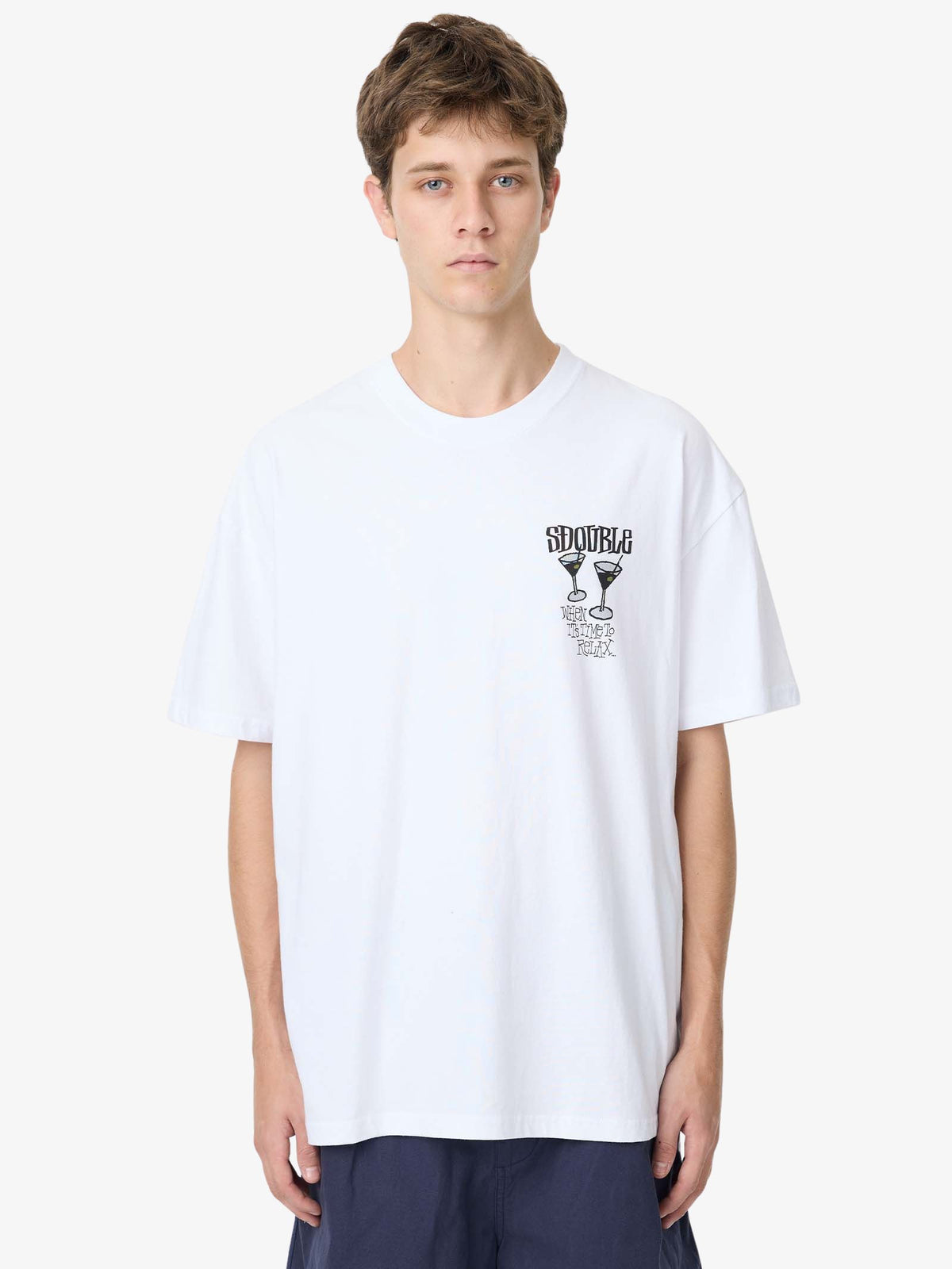 S-Double Time to Relax Ss Tee | White