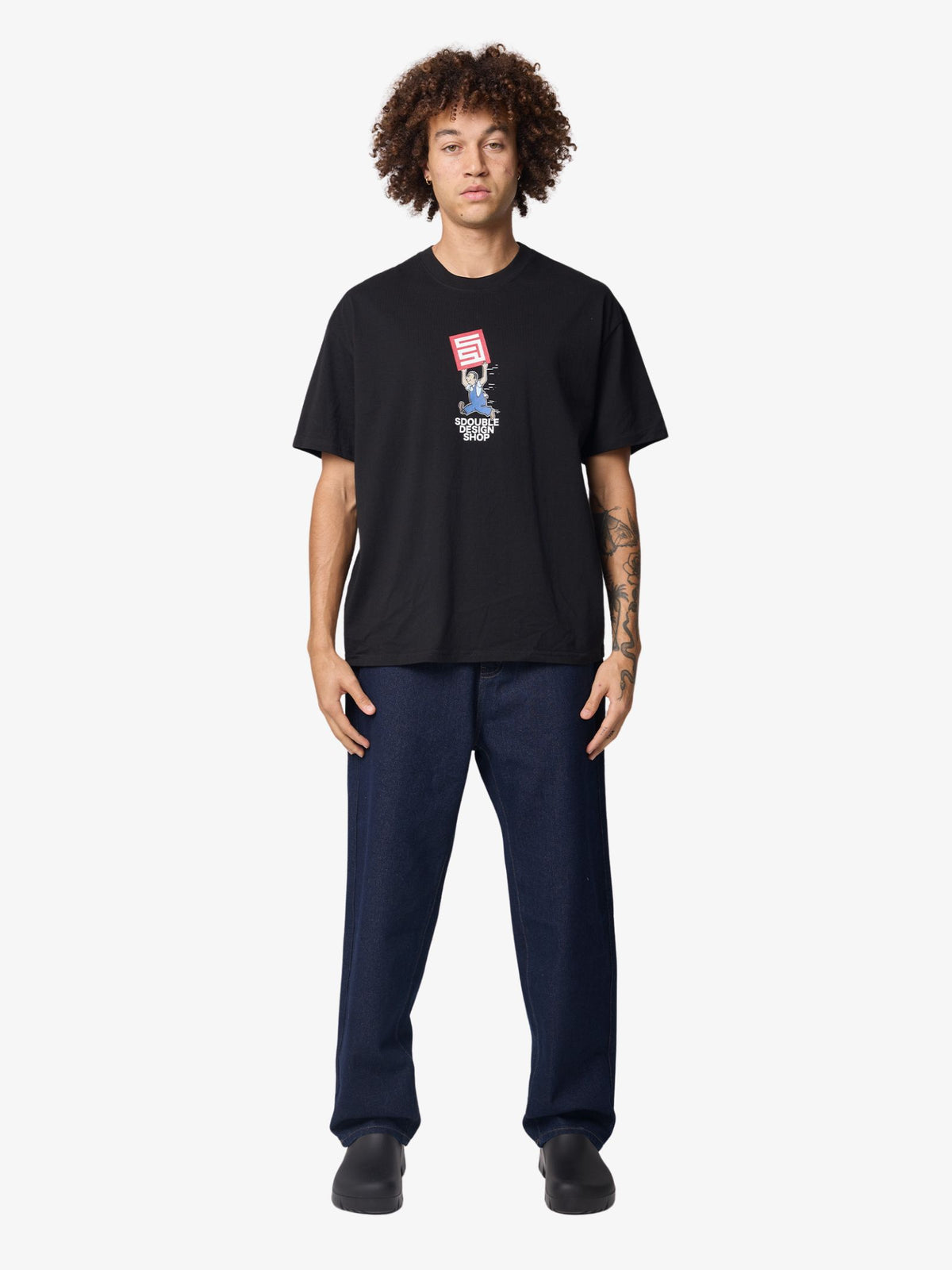 S-Double Overalls Ss Tee | Black
