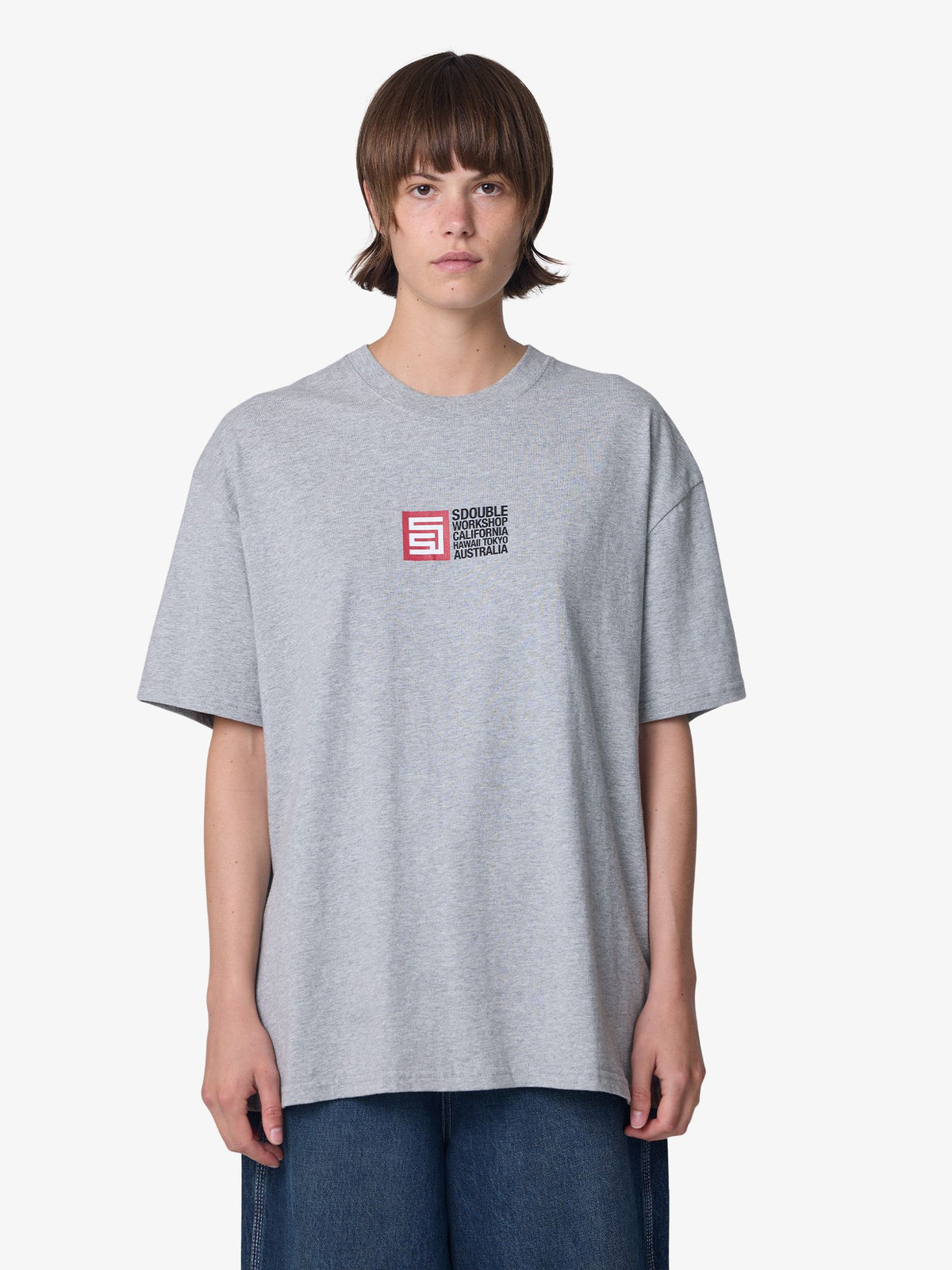 S-Double Flags Ss Tee | Grey Heather