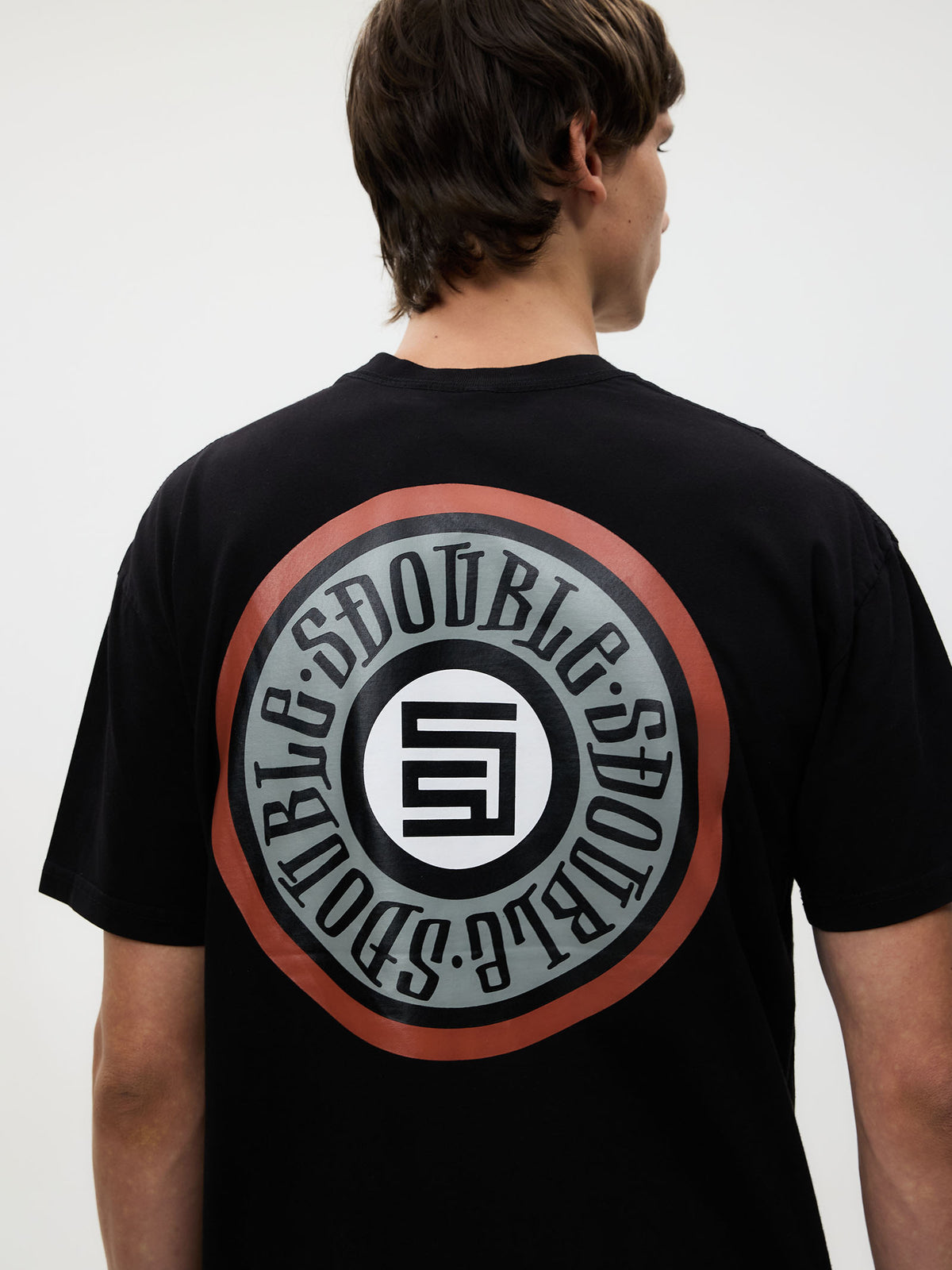 S-Double Tack Dot SS Tee | WASHED BLACK