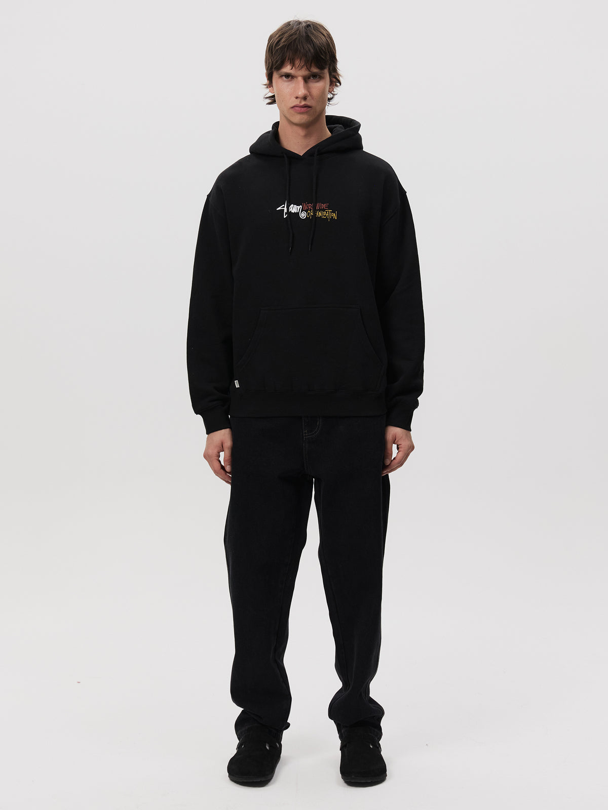 S-Double WWO Crest Hood | Washed Black