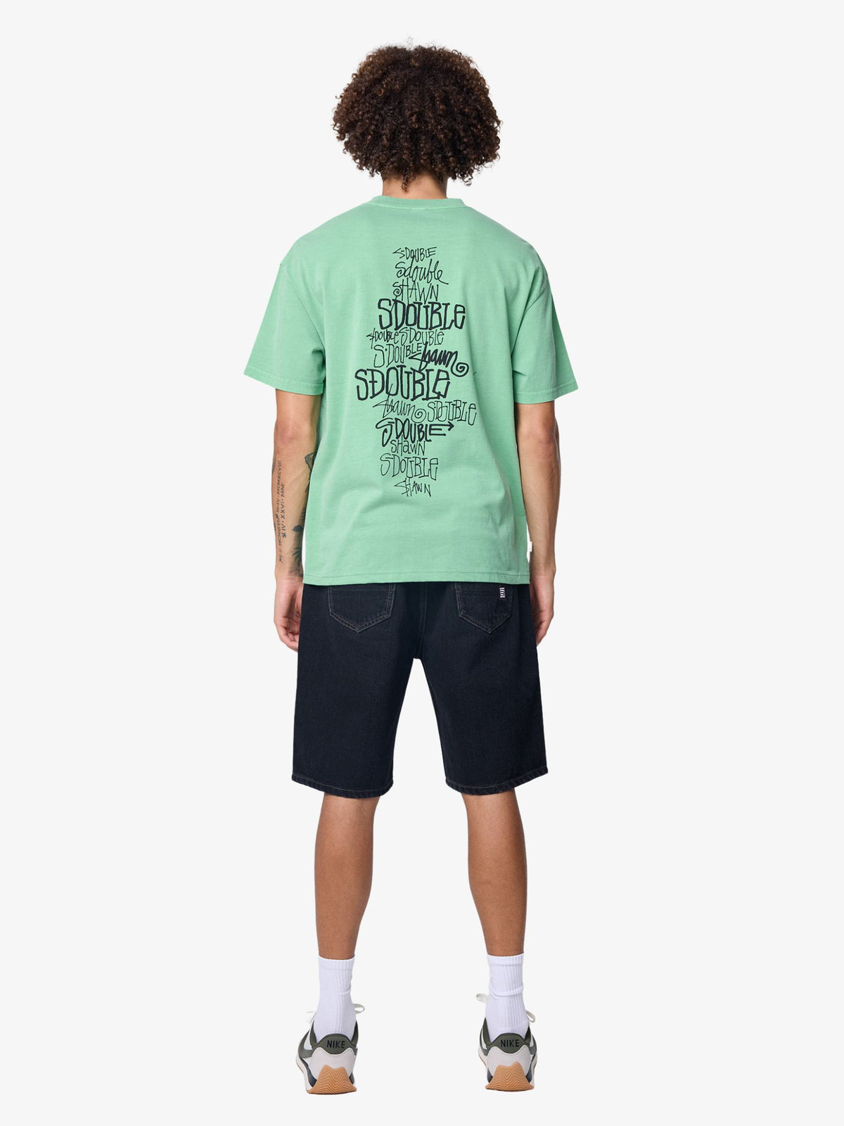 S-Double Script Stack Tee | Pigment Green