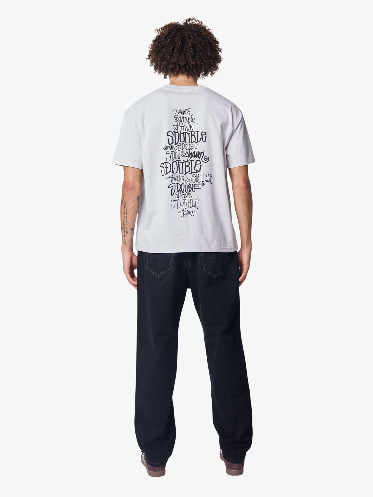 S-Double Script Stack Tee | Pigment Silver