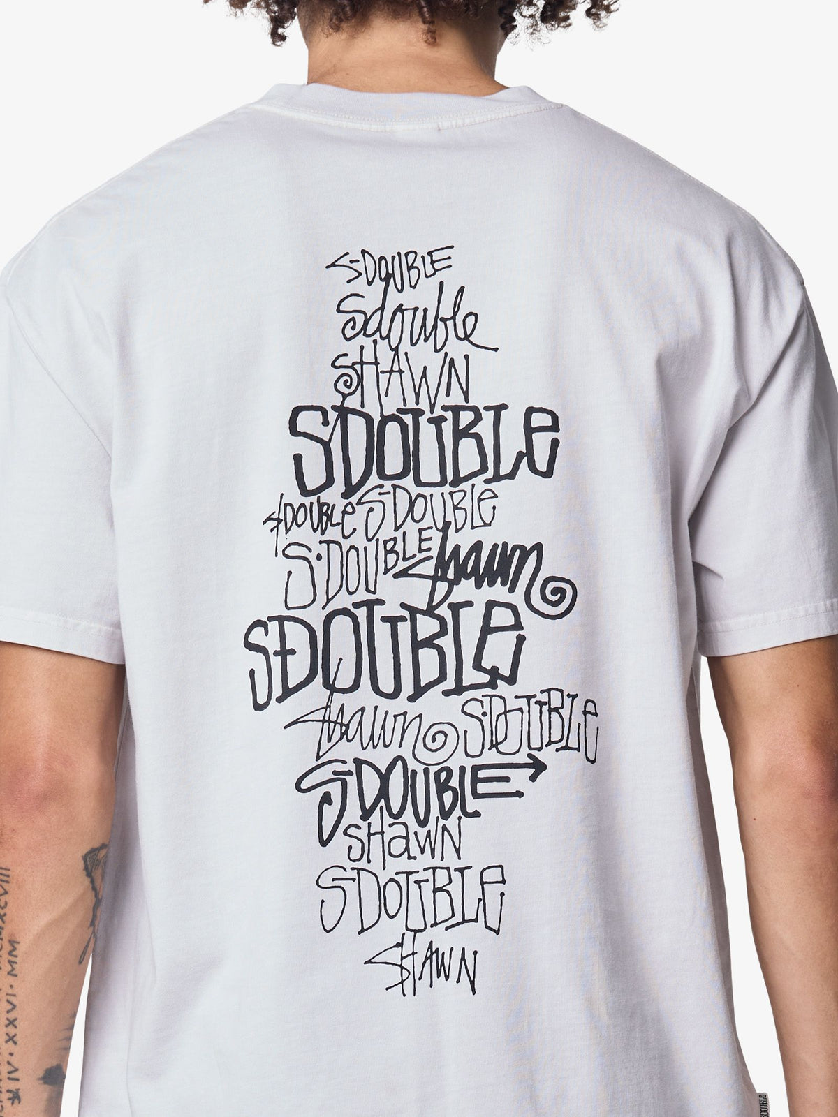 S-Double Script Stack Tee | Pigment Silver