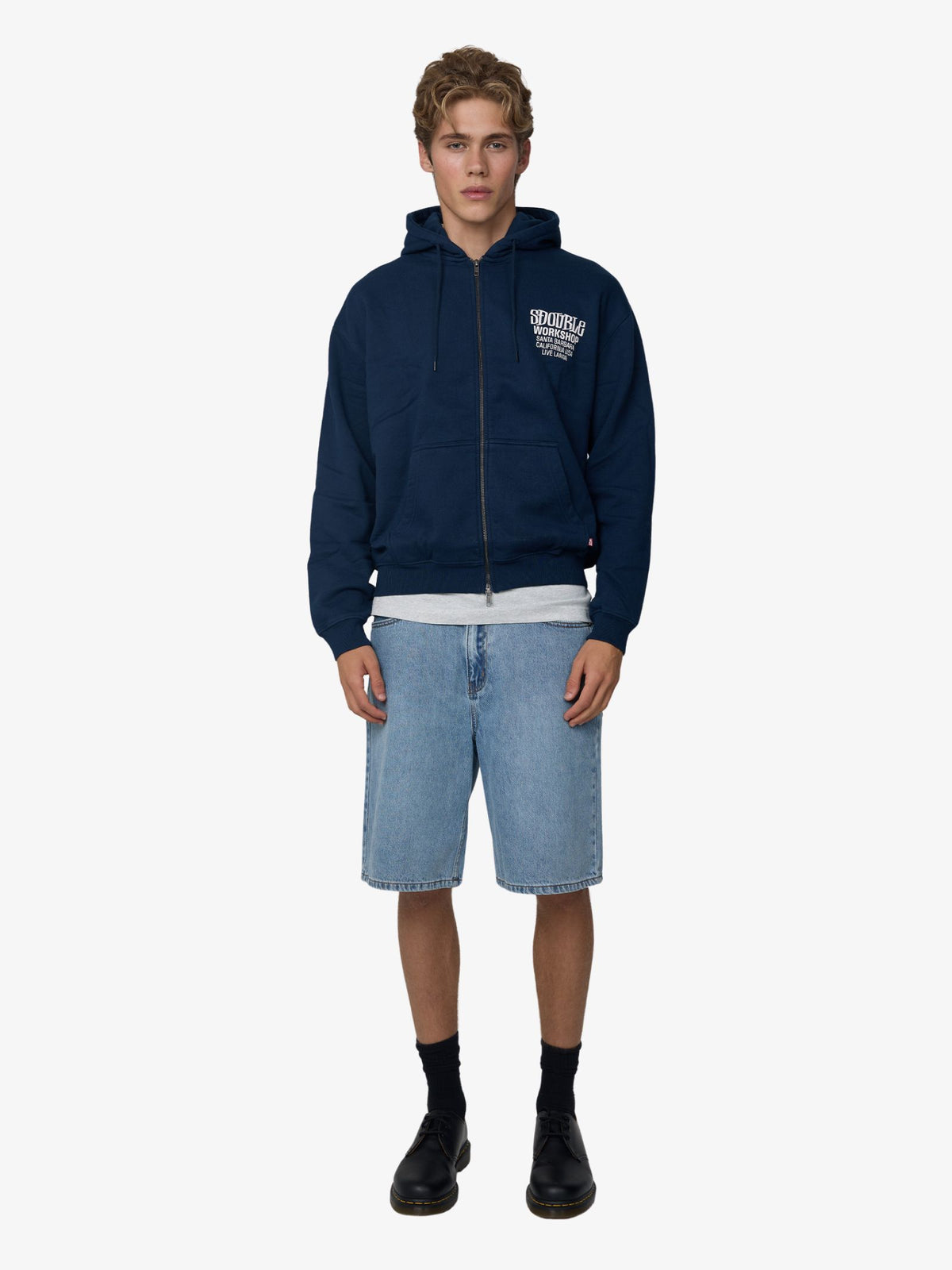 S-Double By Shawn Stussy Workshop Fleece Zip Hood | Navy