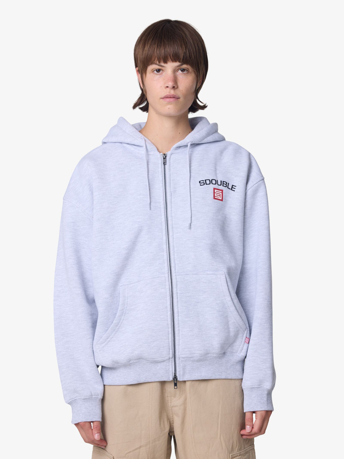 S-Double Cities Zip Through Hood | ASH HEATHER