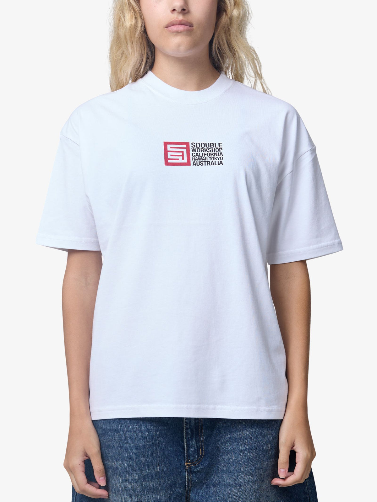 S-Double Flags Tee | White