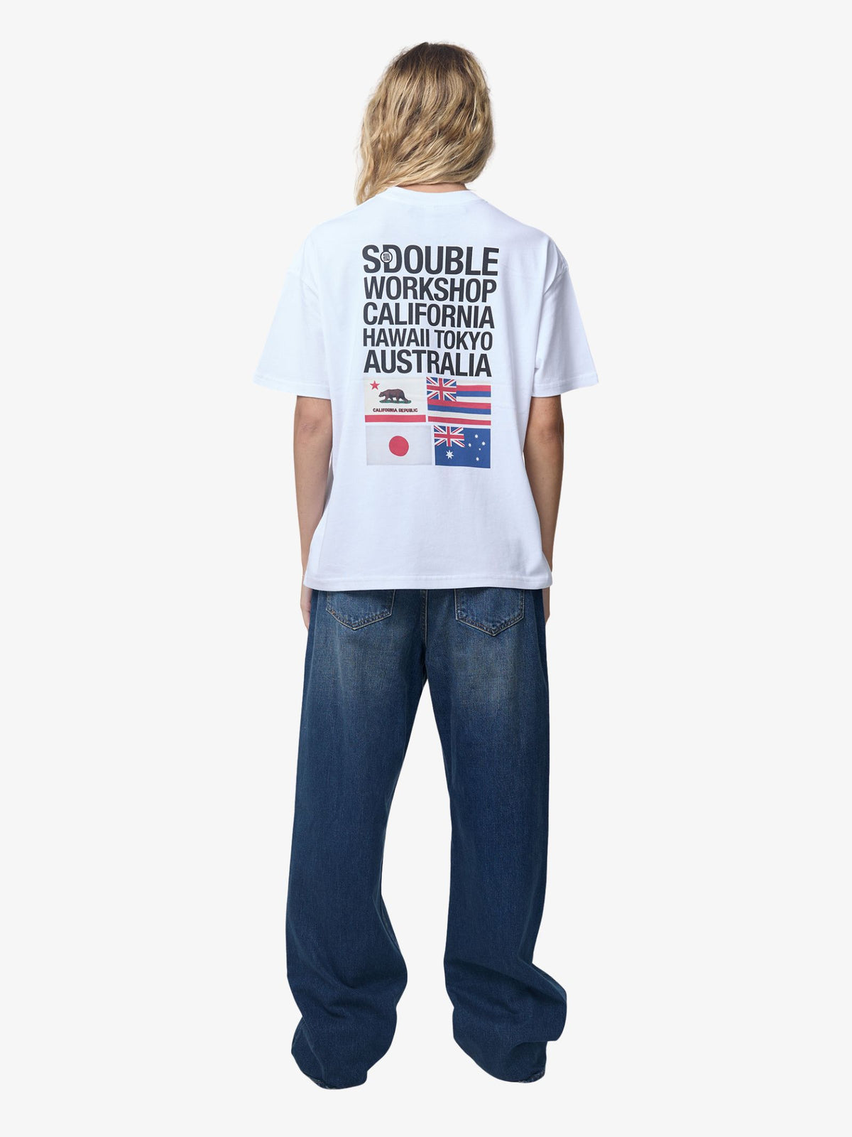 S-Double Flags Tee | White