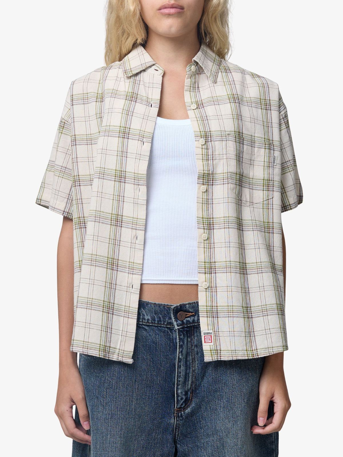 S-Double Channel Shirt | White/Green