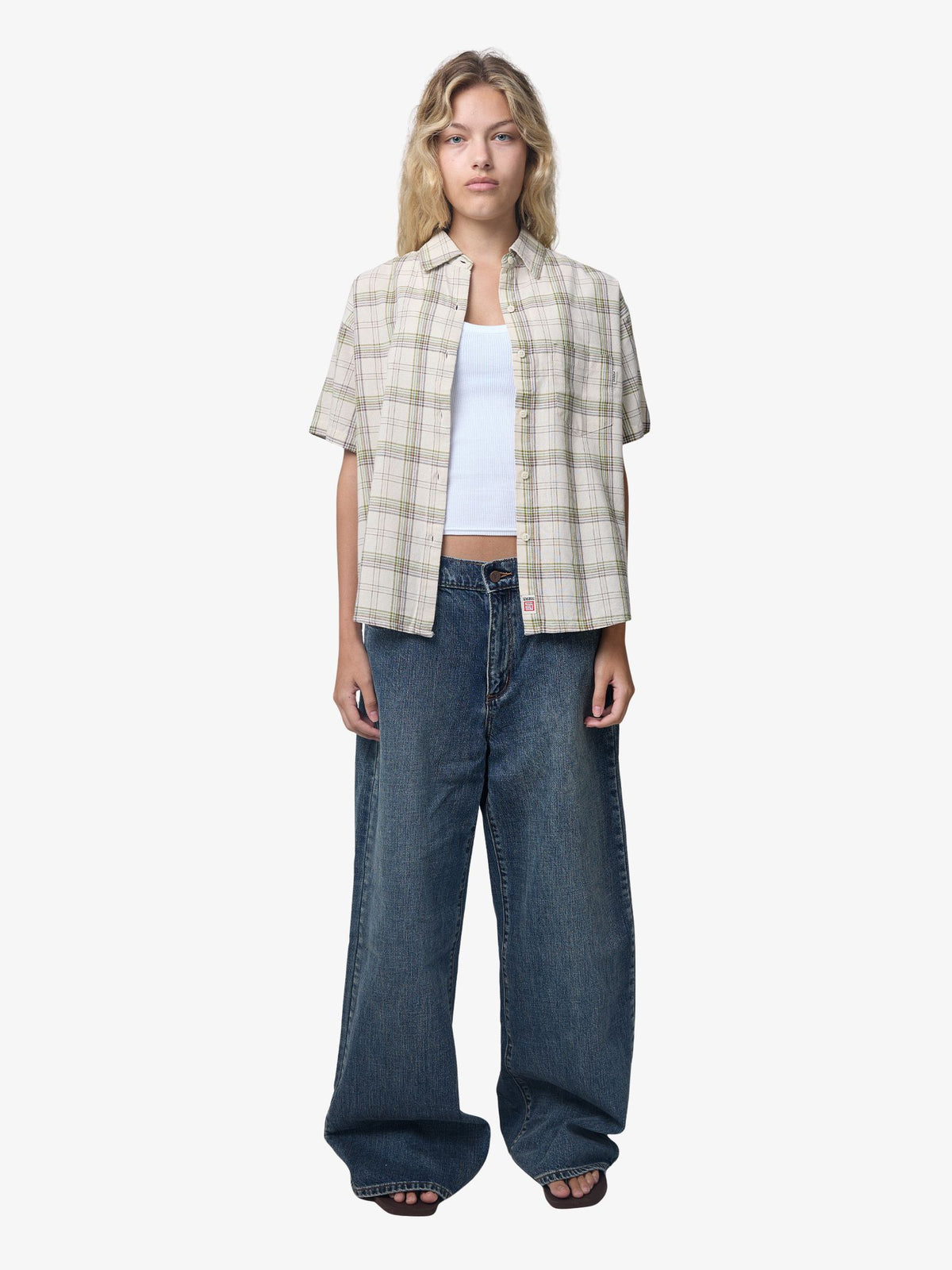 S-Double Channel Shirt | White/Green