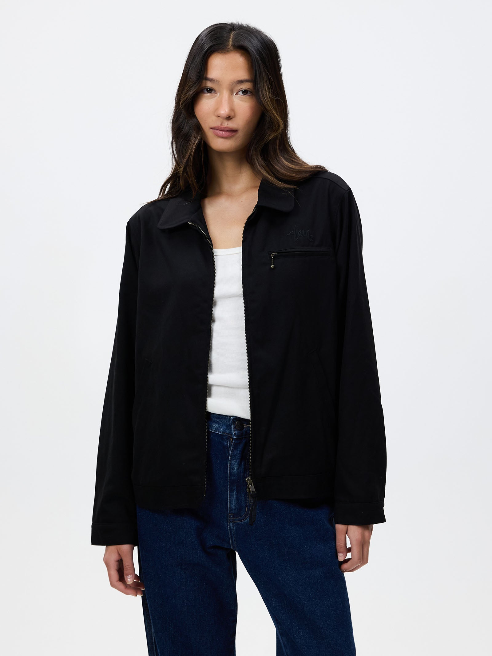 Womens Gaberdine Zip Jacket