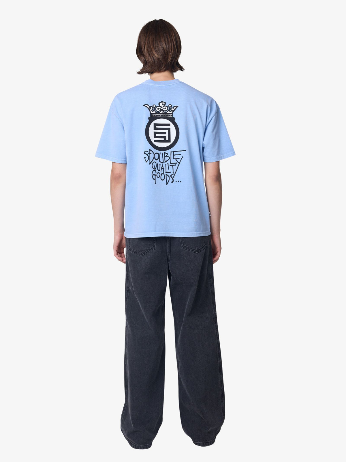 S-Double Crown Dot Ss Tee | PIGMENTWASH BLU