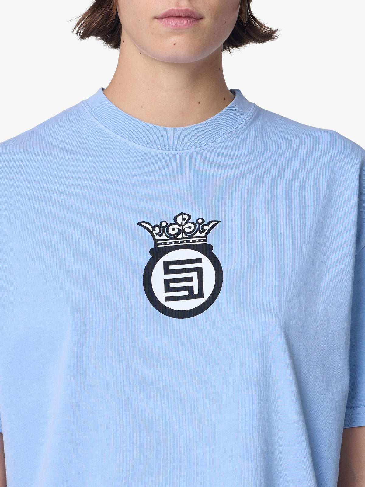 S-Double Crown Dot Ss Tee | PIGMENTWASH BLU