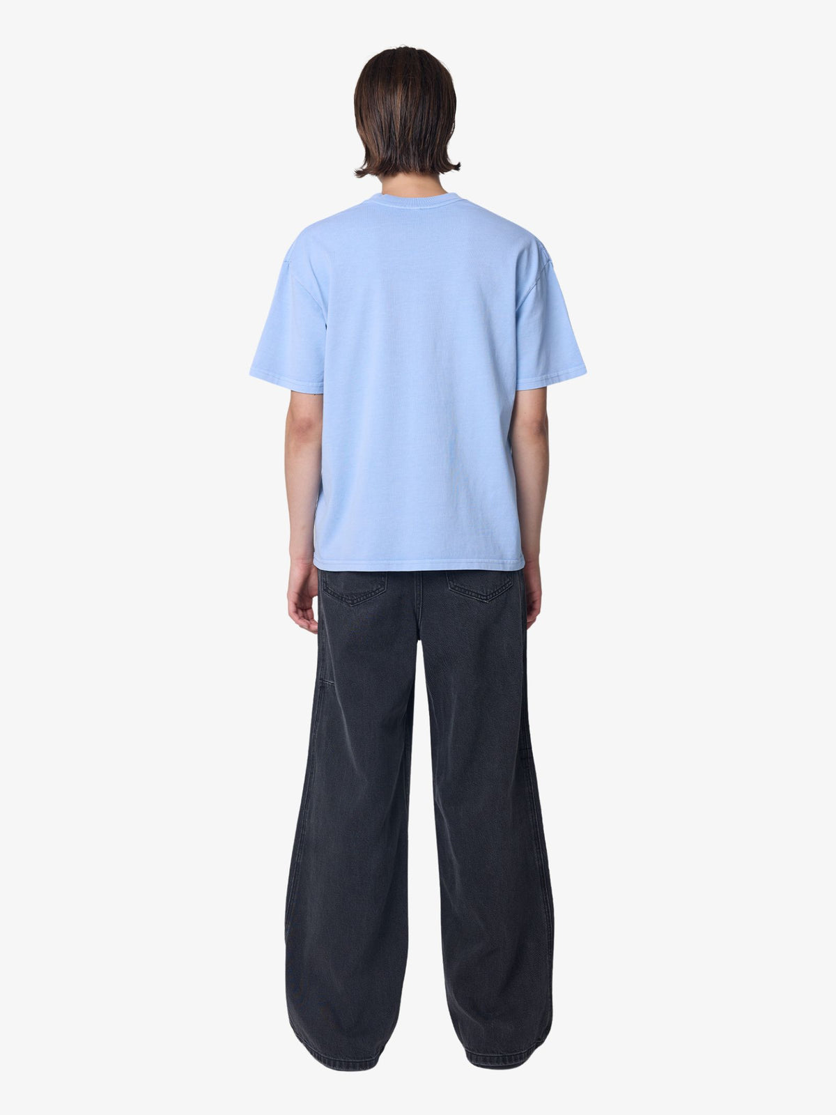 S-Double Script Stack Tee | PIGMENTWASH BLU