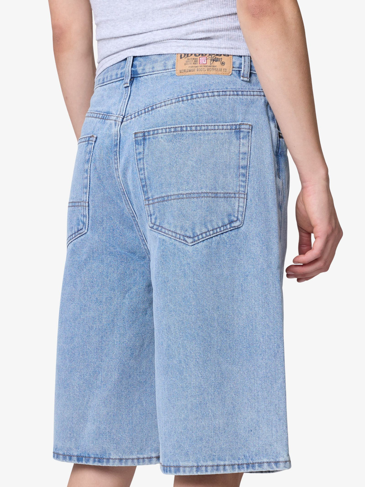 S-Double Denim Standard Shorts | LIGHT BLUE