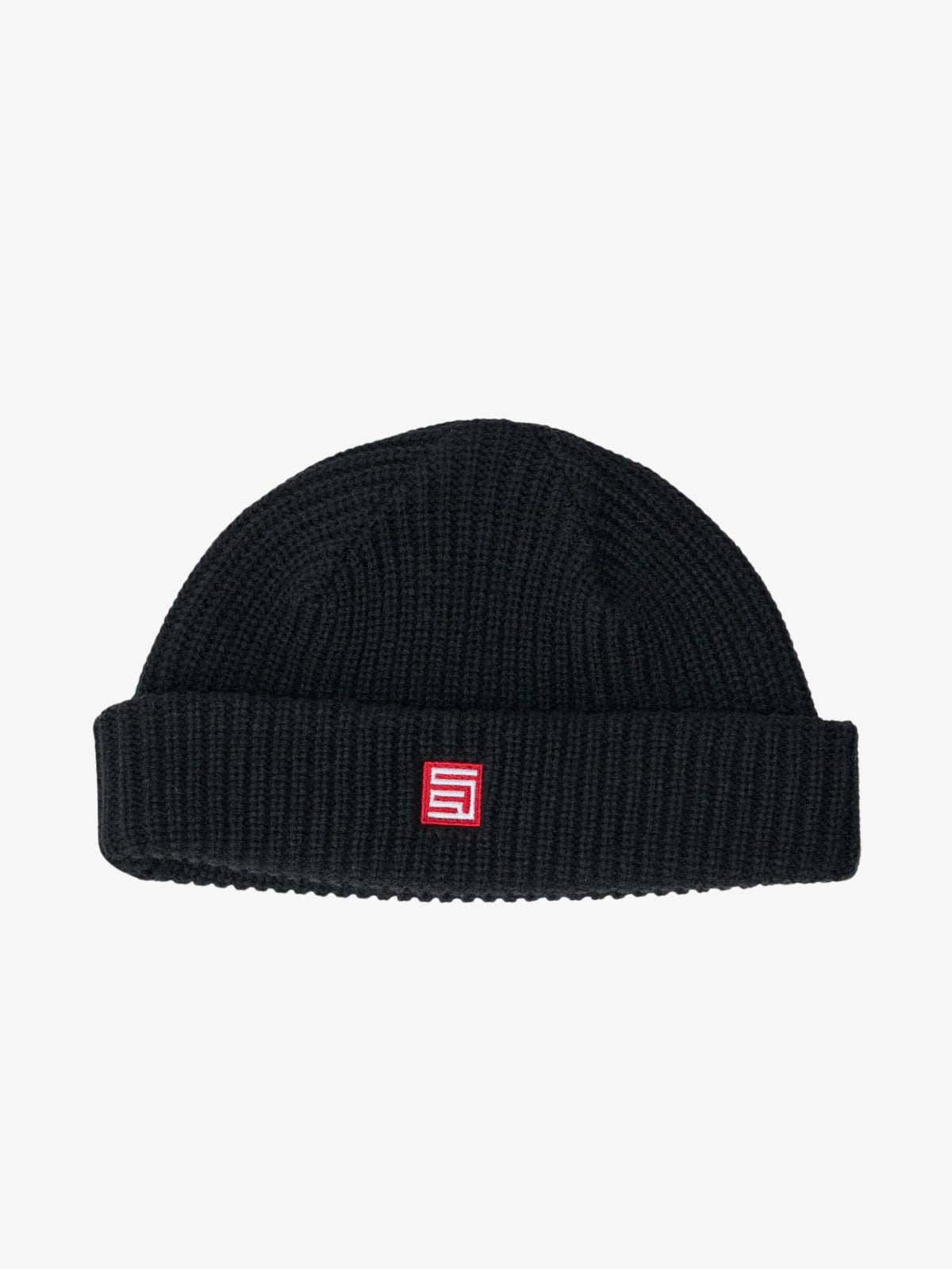S-Double Red Cube Low Beanie | Black