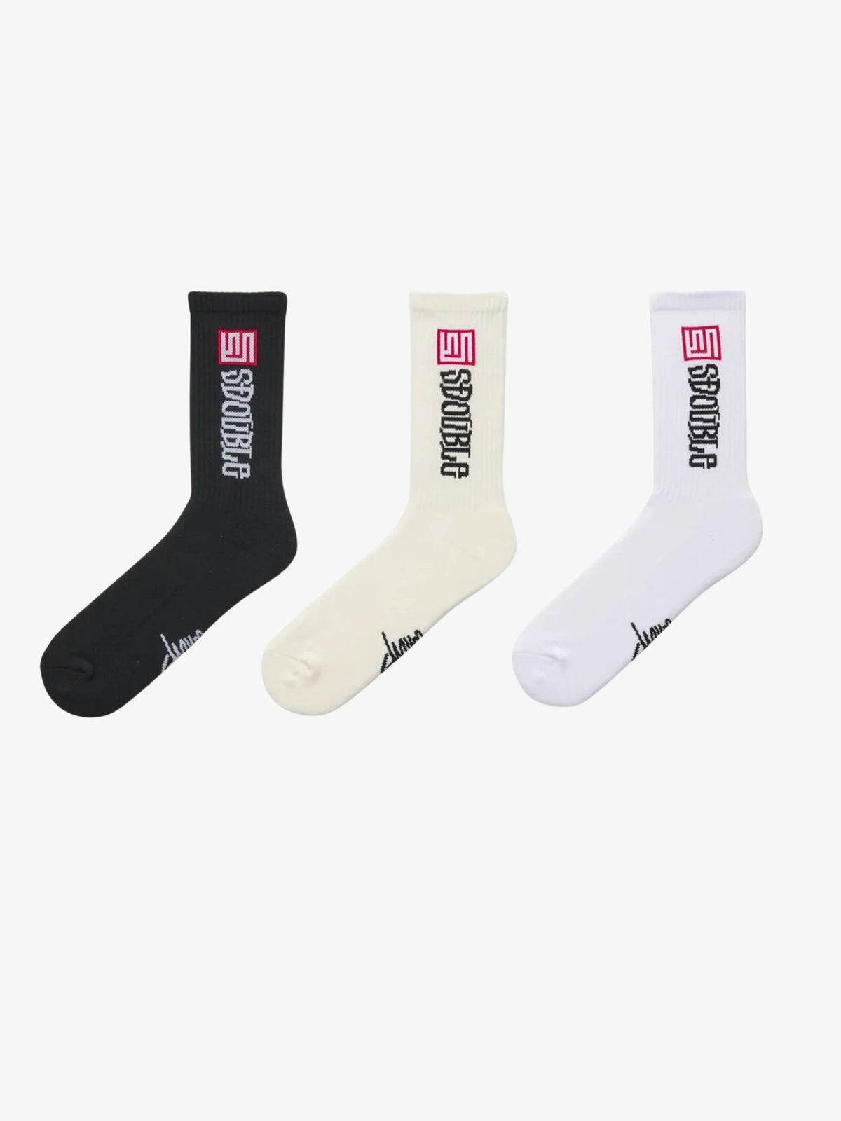 S-Double S Cube Mid Block 3 Pack Socks | Assorted