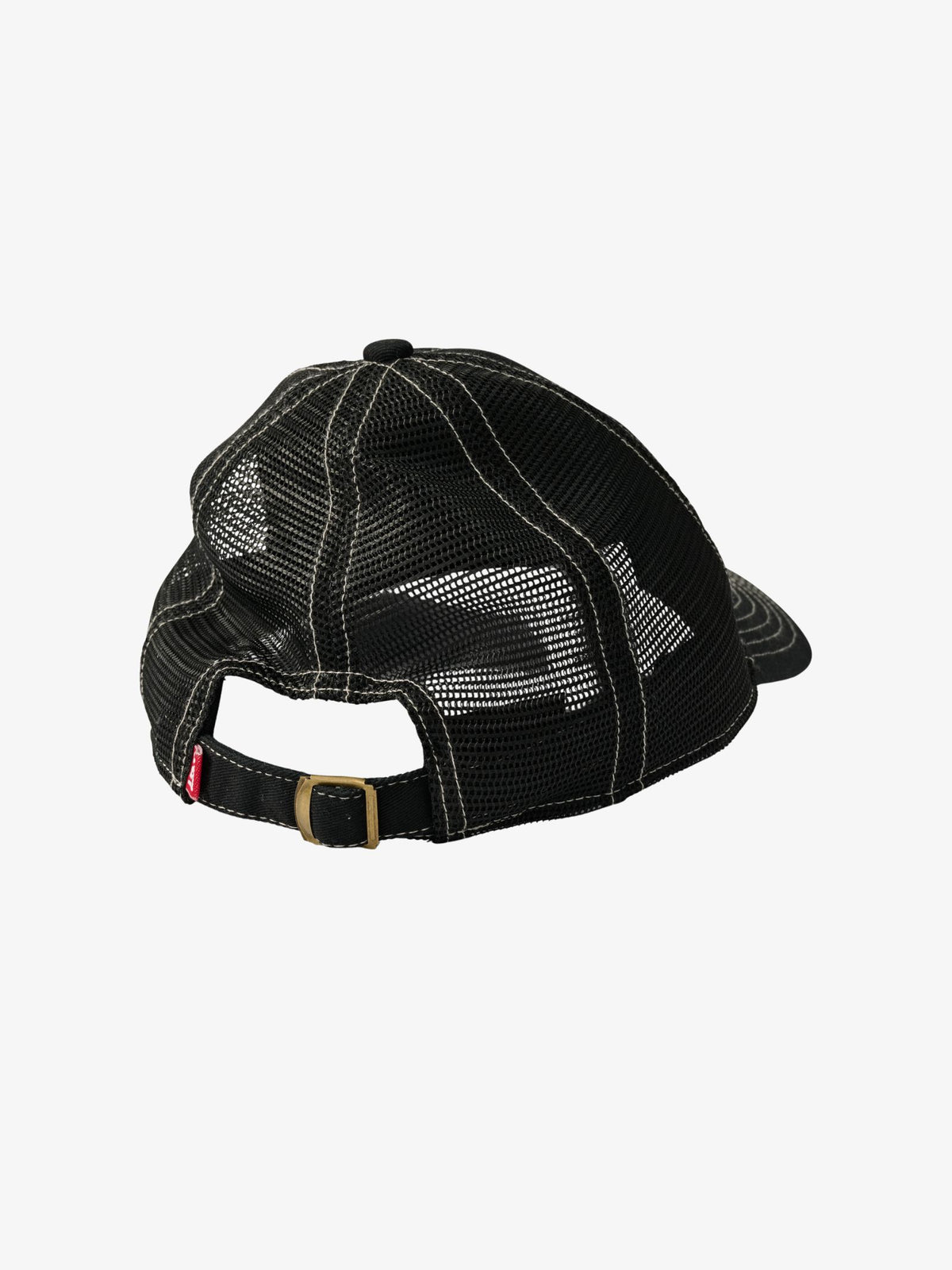 S-Double Arch Mid-Block Trucker Snapback Cap | Black