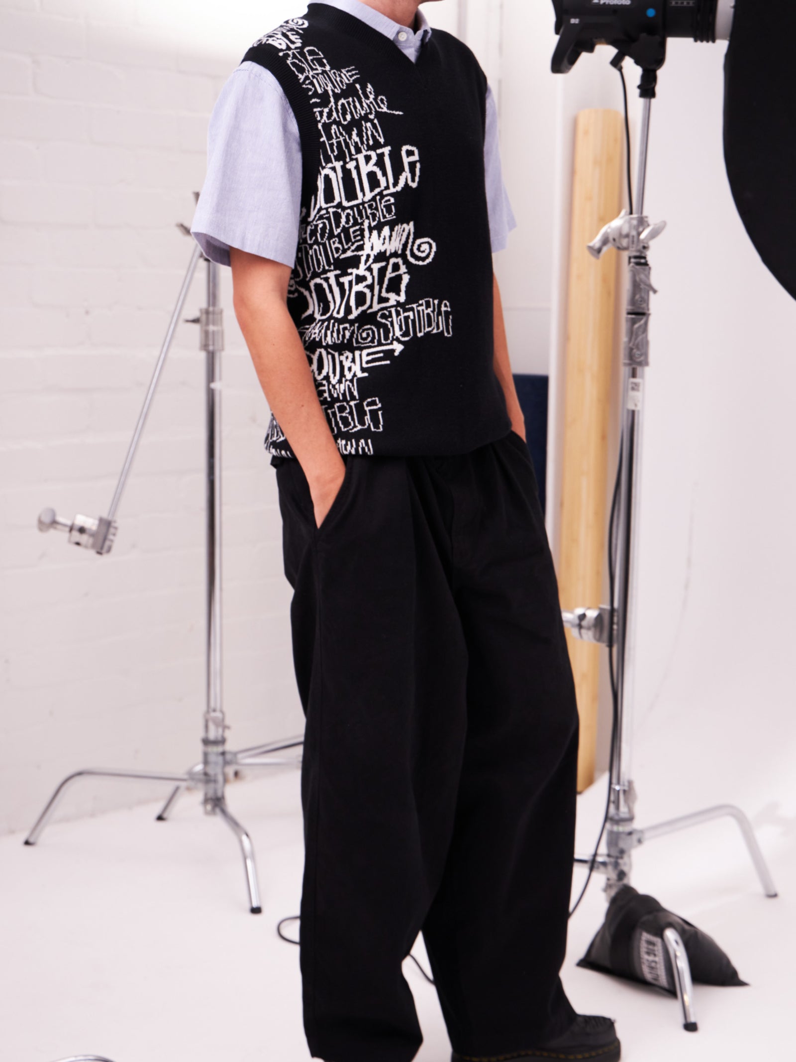 Script Stack Sweater Vest