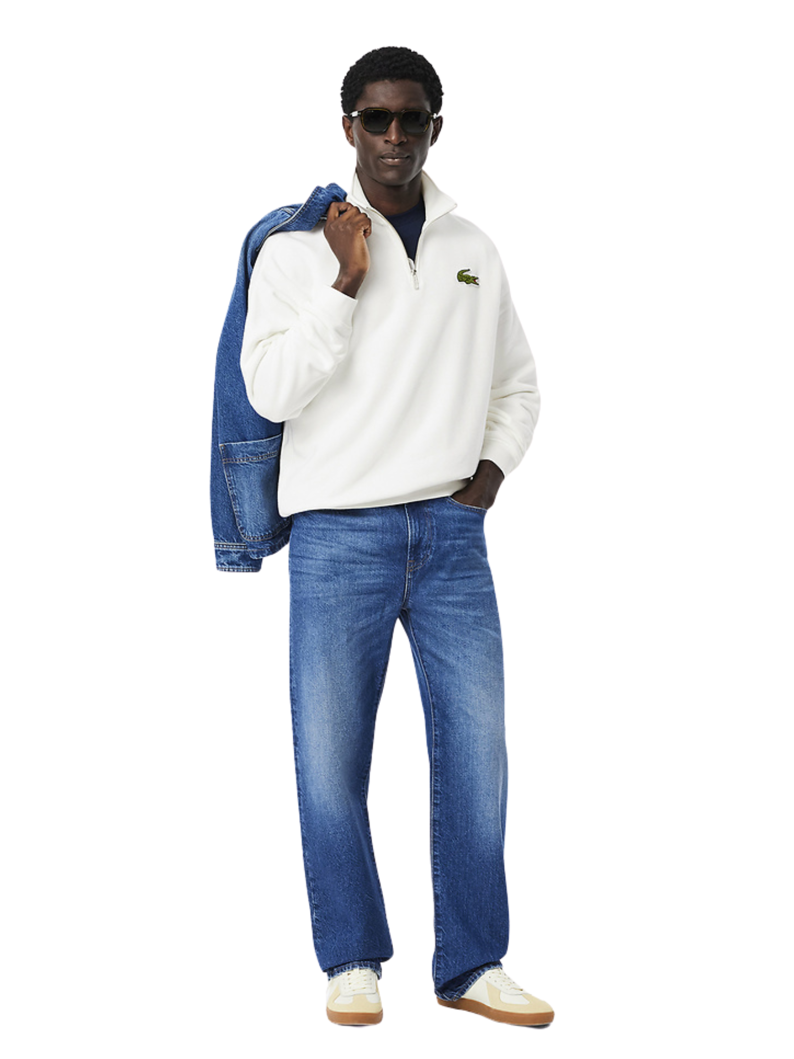 Lacoste Croc Signature 1/4 Zip Sweat FLOUR Glue Store