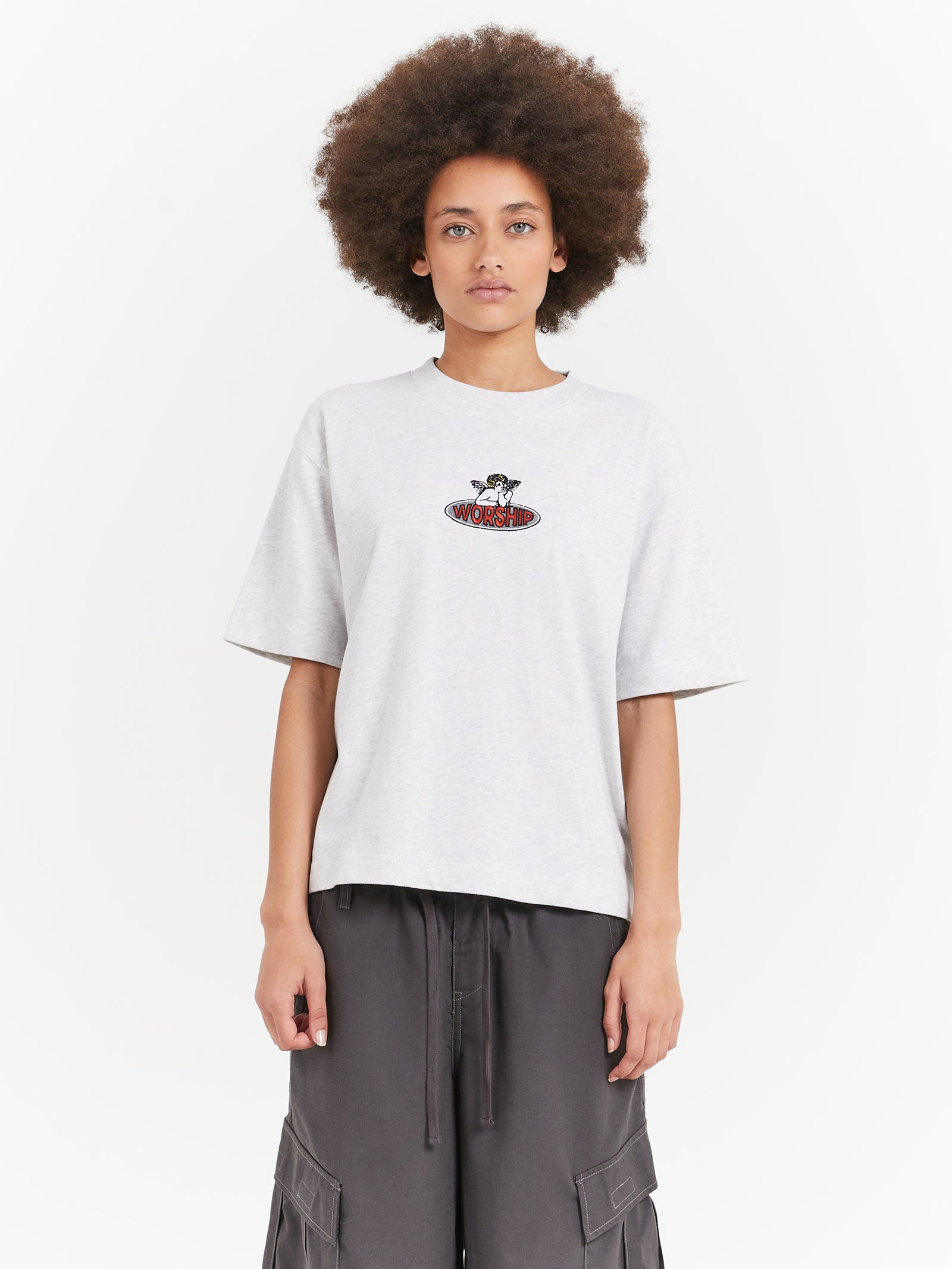 Check In Regular Fit T-Shirt in Snow Marle
