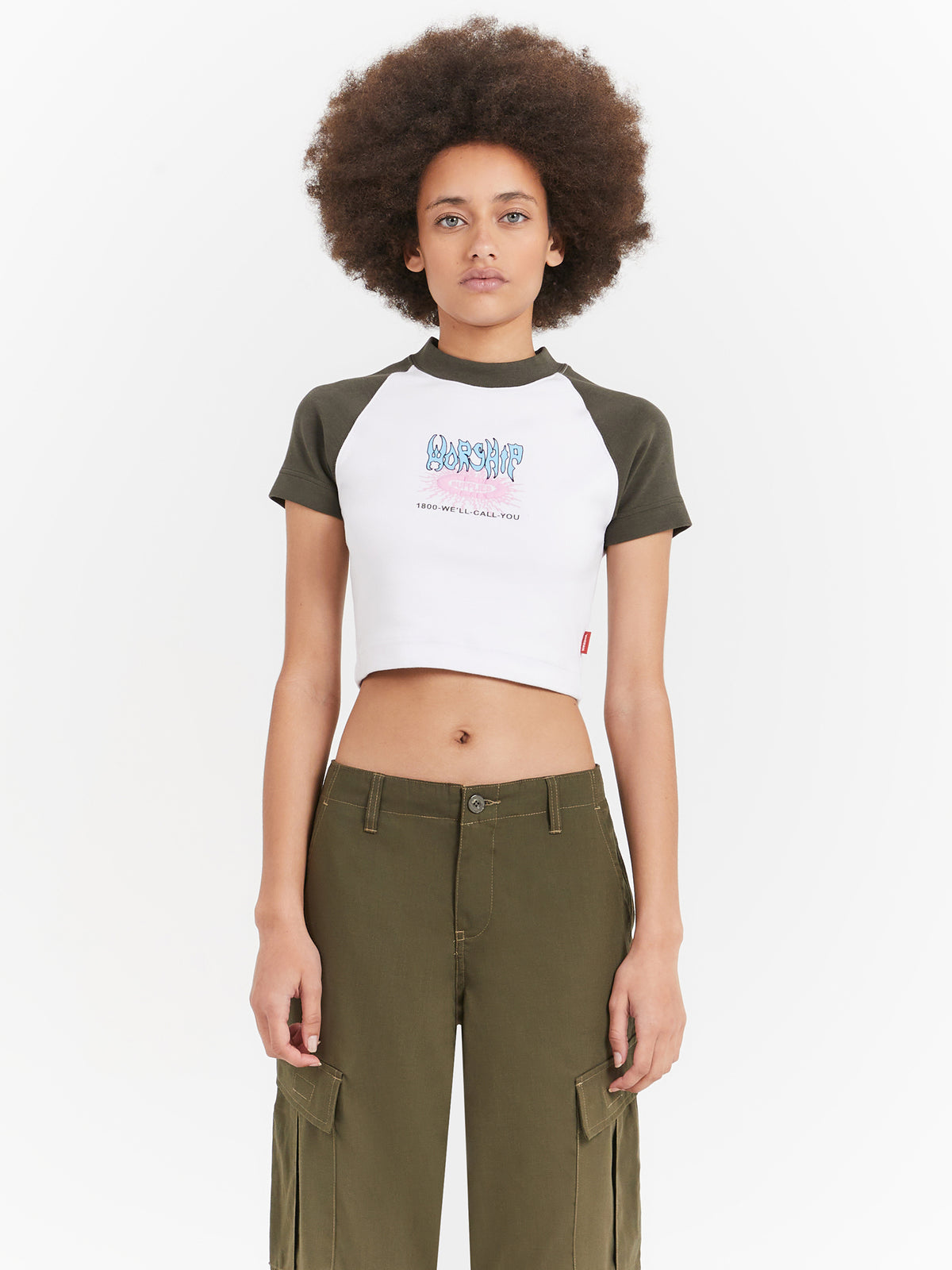 Electra Raglan Micro T-Shirt in Grape Leaf