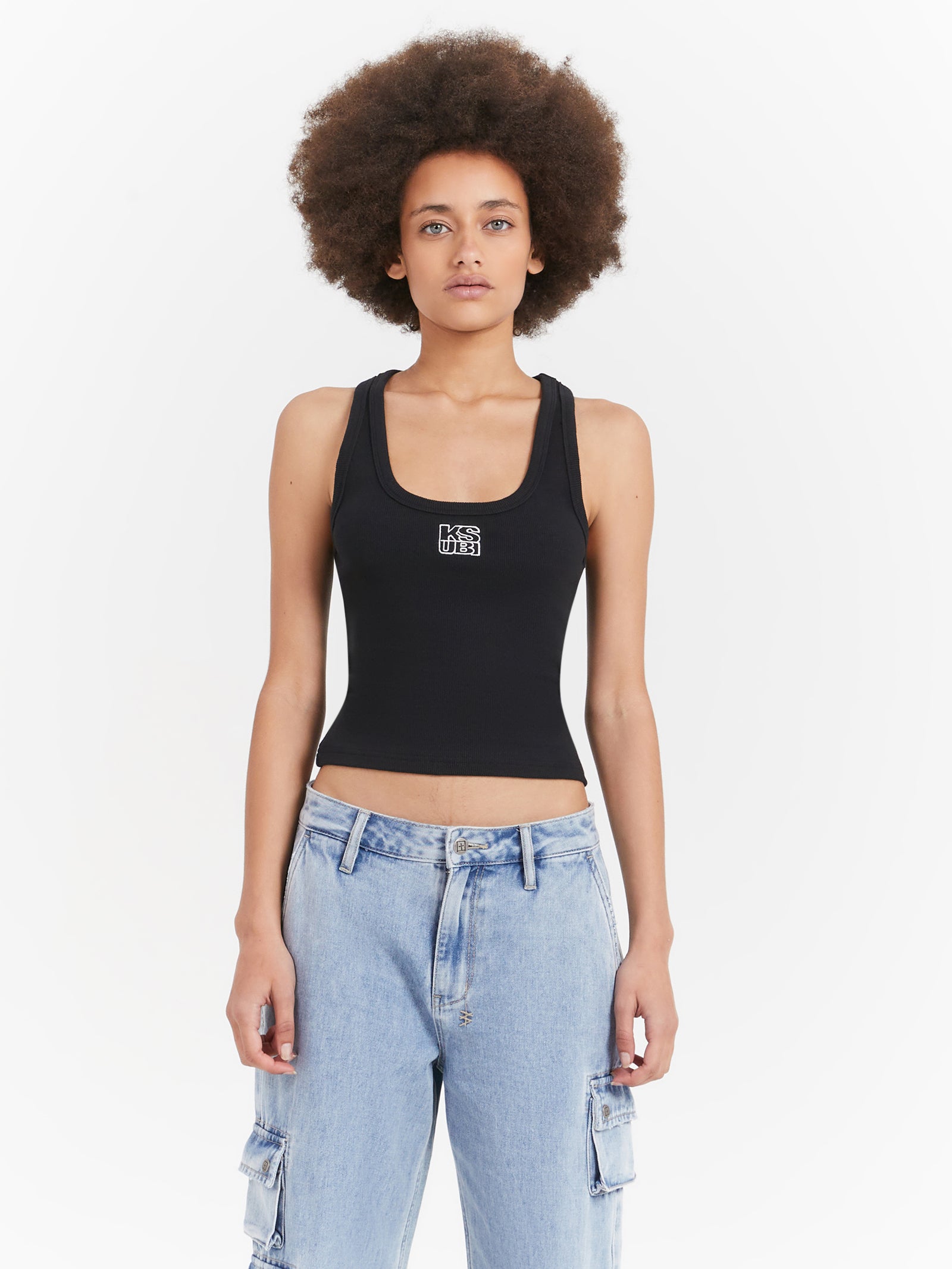 Ksubi Stacked Origin Tank Black | Glue Store