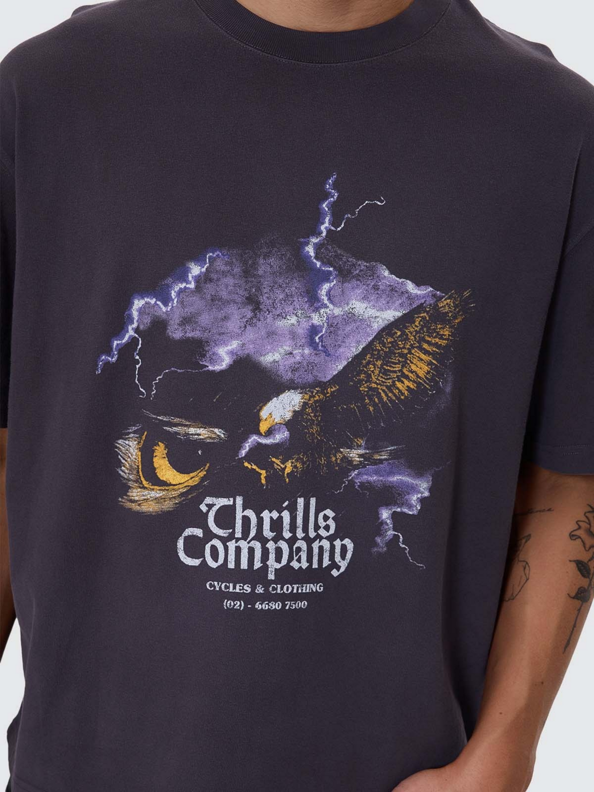 Thrills Risk Box Fit Oversize Short Tee | Dark Charcoal