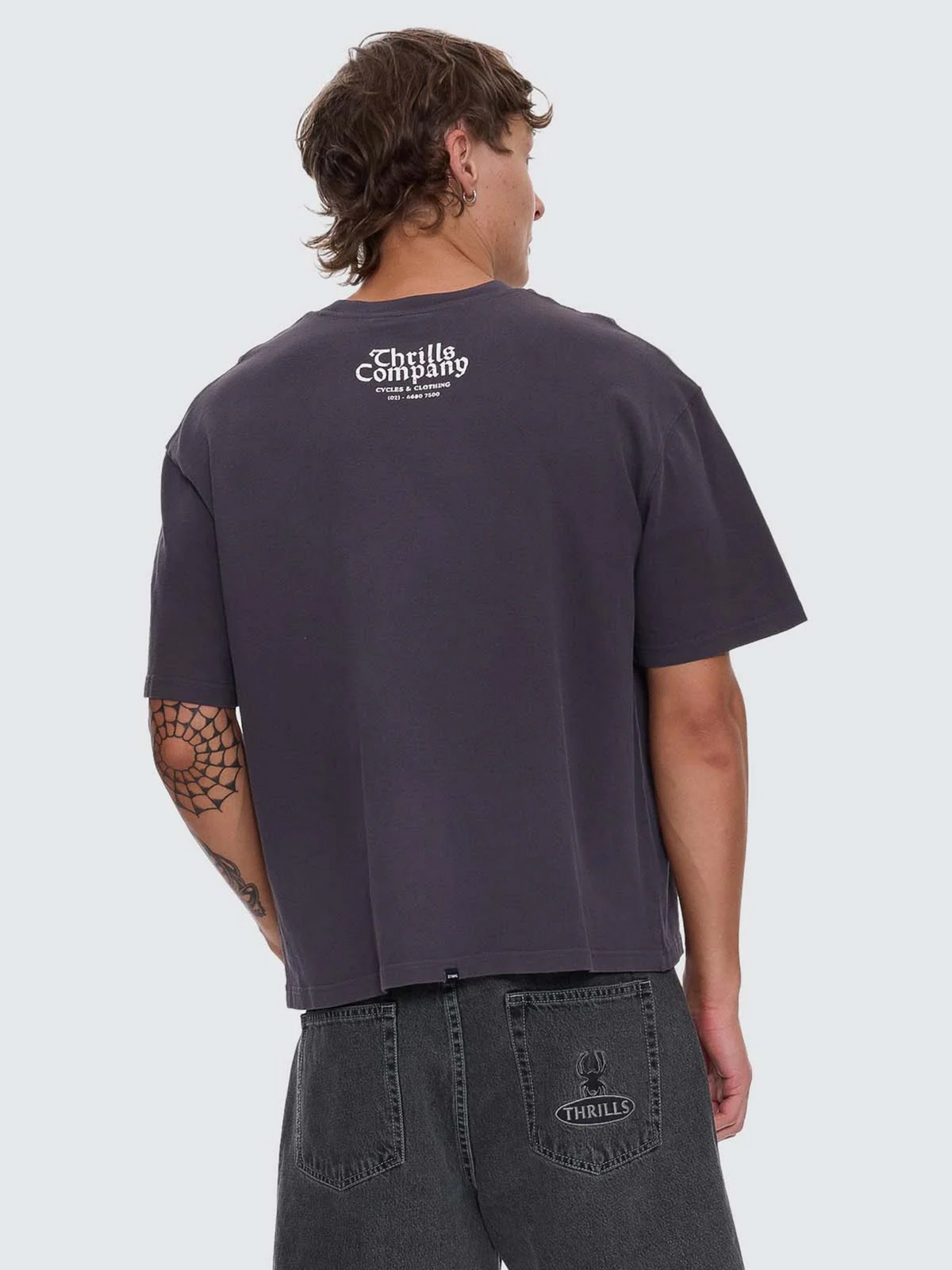 Thrills Risk Box Fit Oversize Short Tee | Dark Charcoal