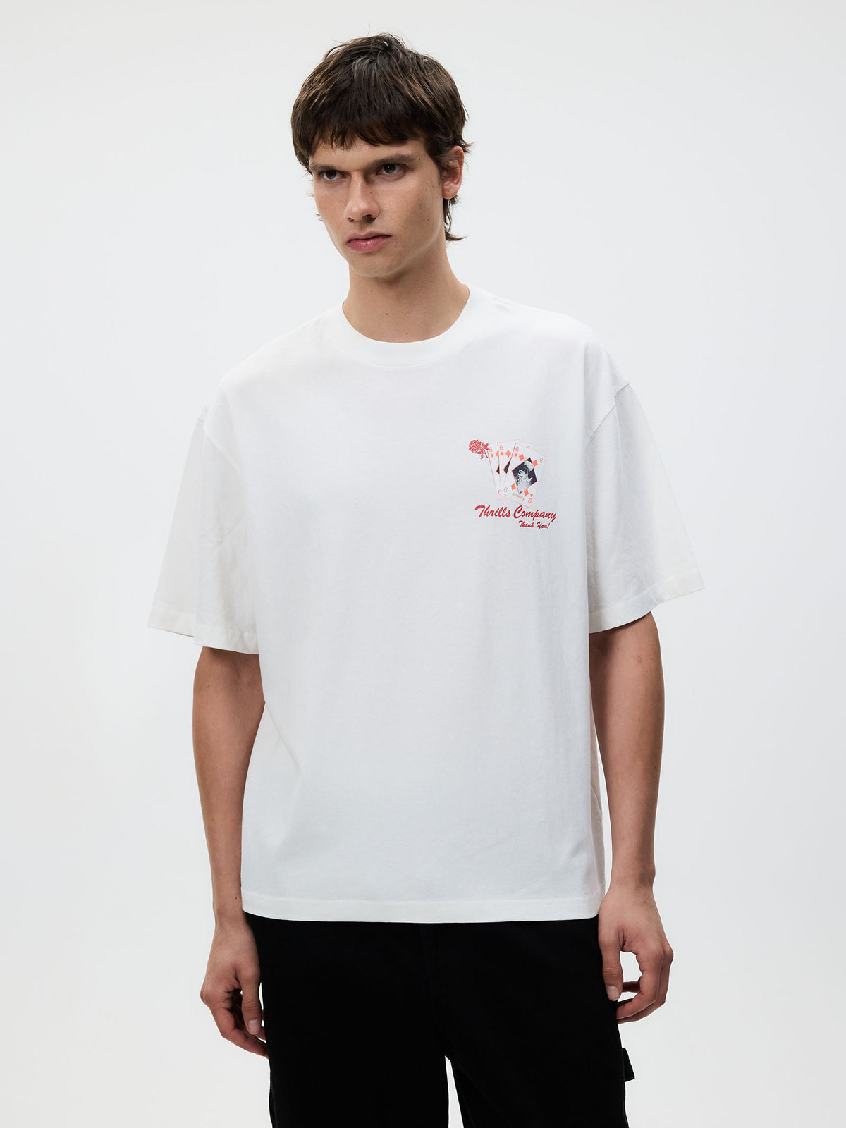 Thrills Appreciation Box Fit Oversize Short Tee | Dirty White