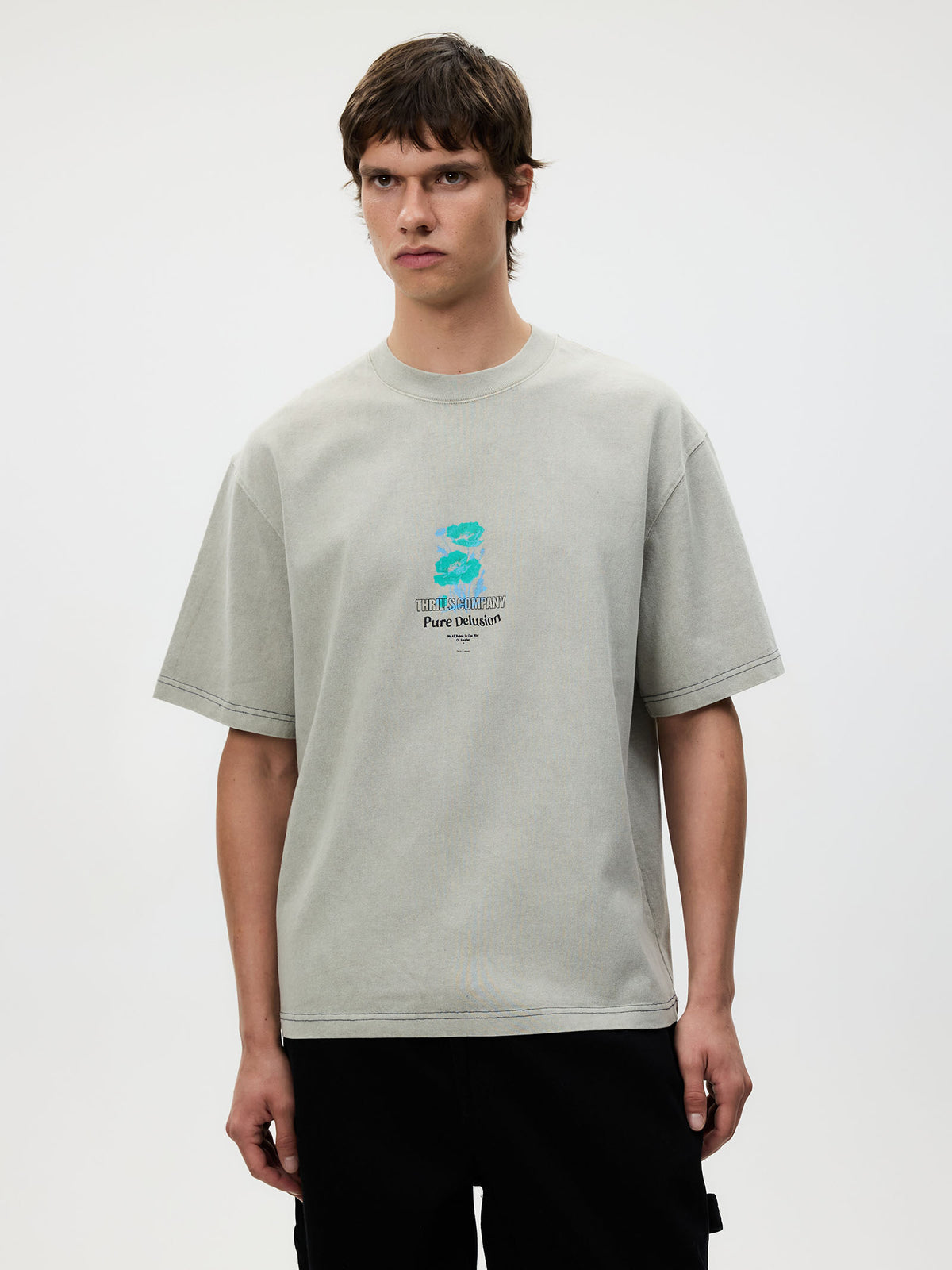 Thrills Pure Delusion Box Fit Oversize Tee | Sea Pine