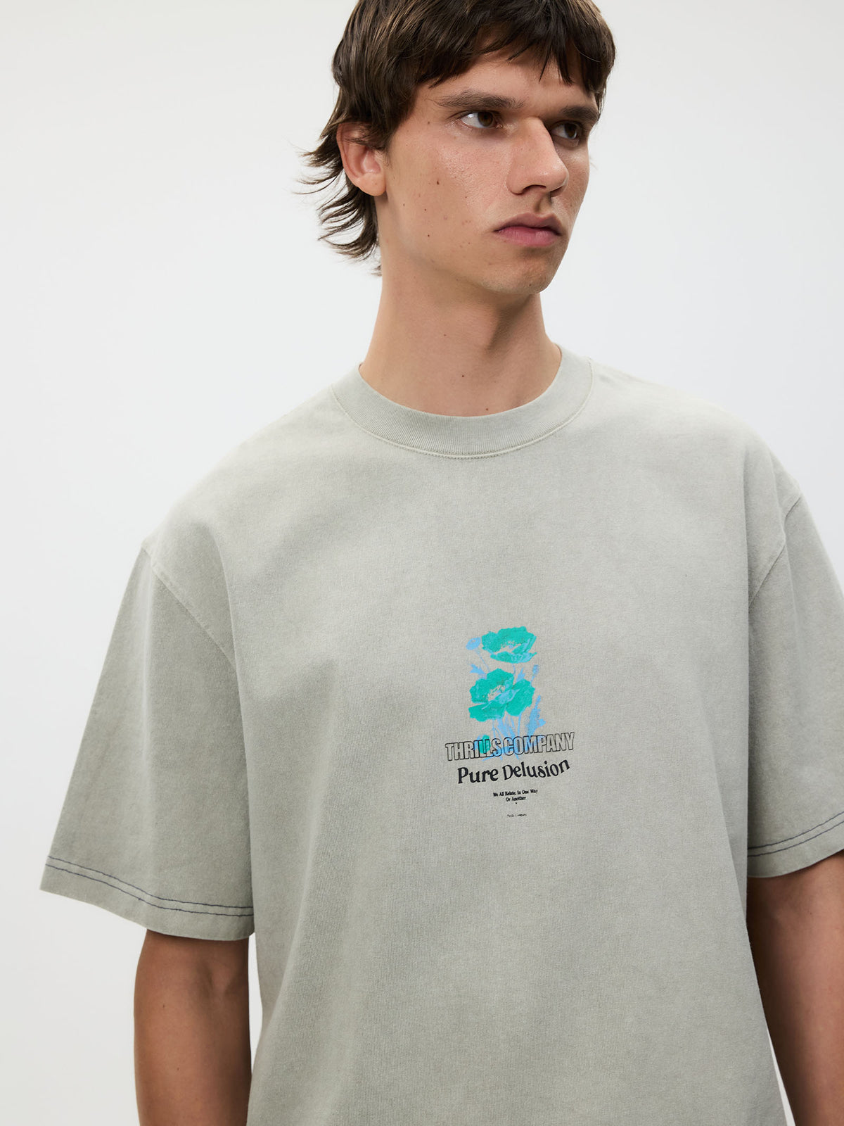 Thrills Pure Delusion Box Fit Oversize Tee | Sea Pine