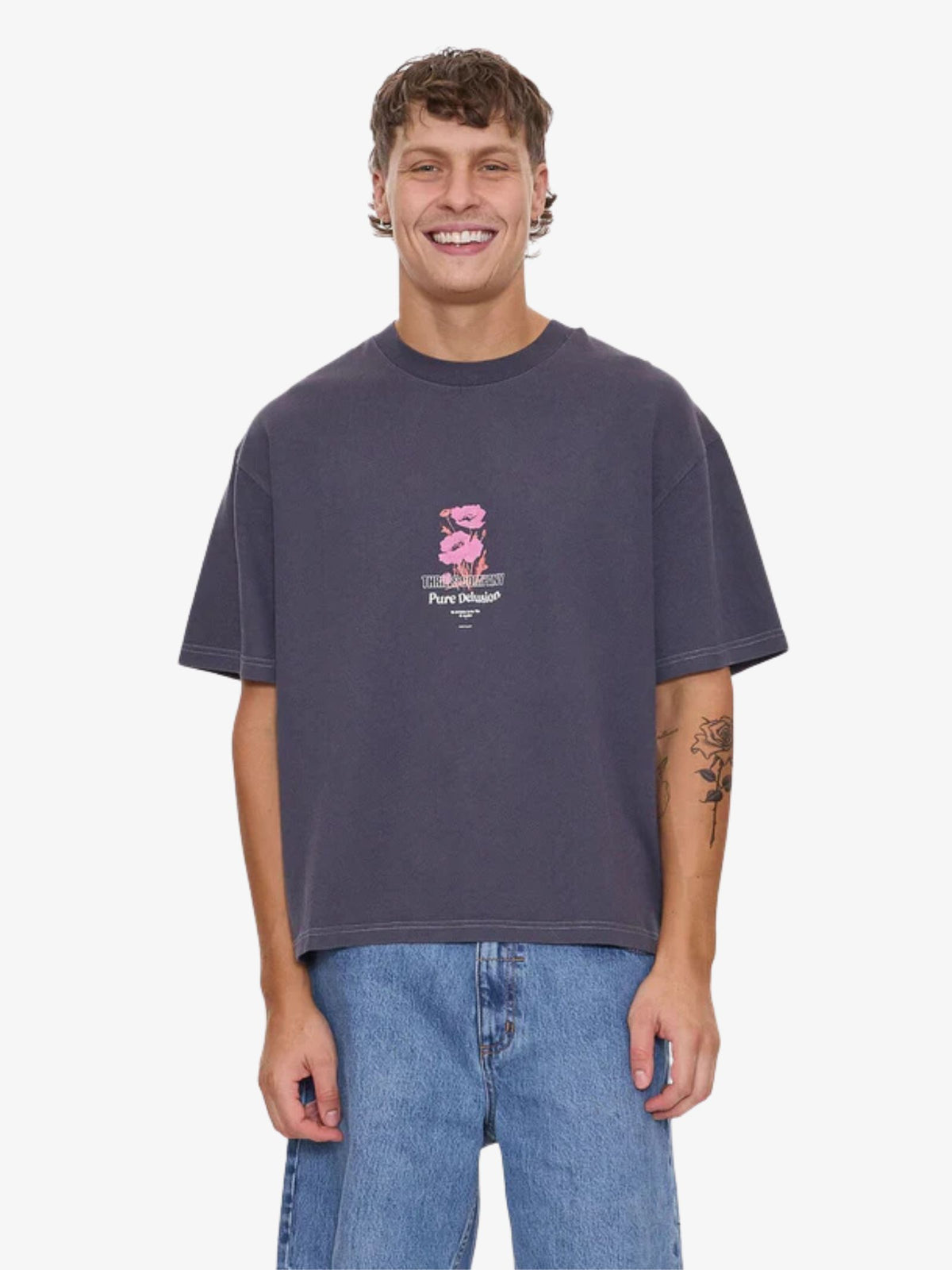 Thrills Pure Delusion Box Fit Oversize Tee | Ebony