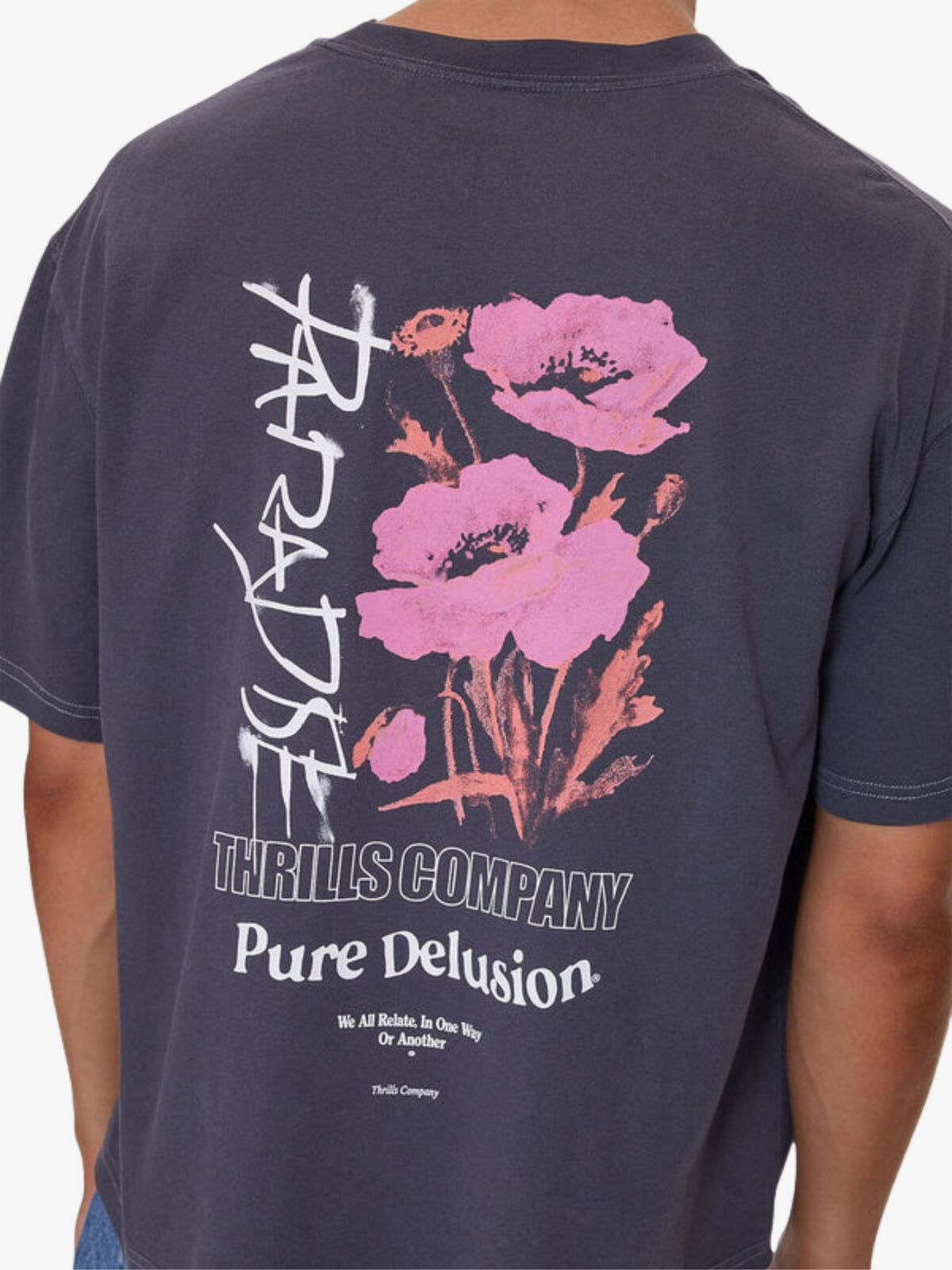 Thrills Pure Delusion Box Fit Oversize Tee | Ebony