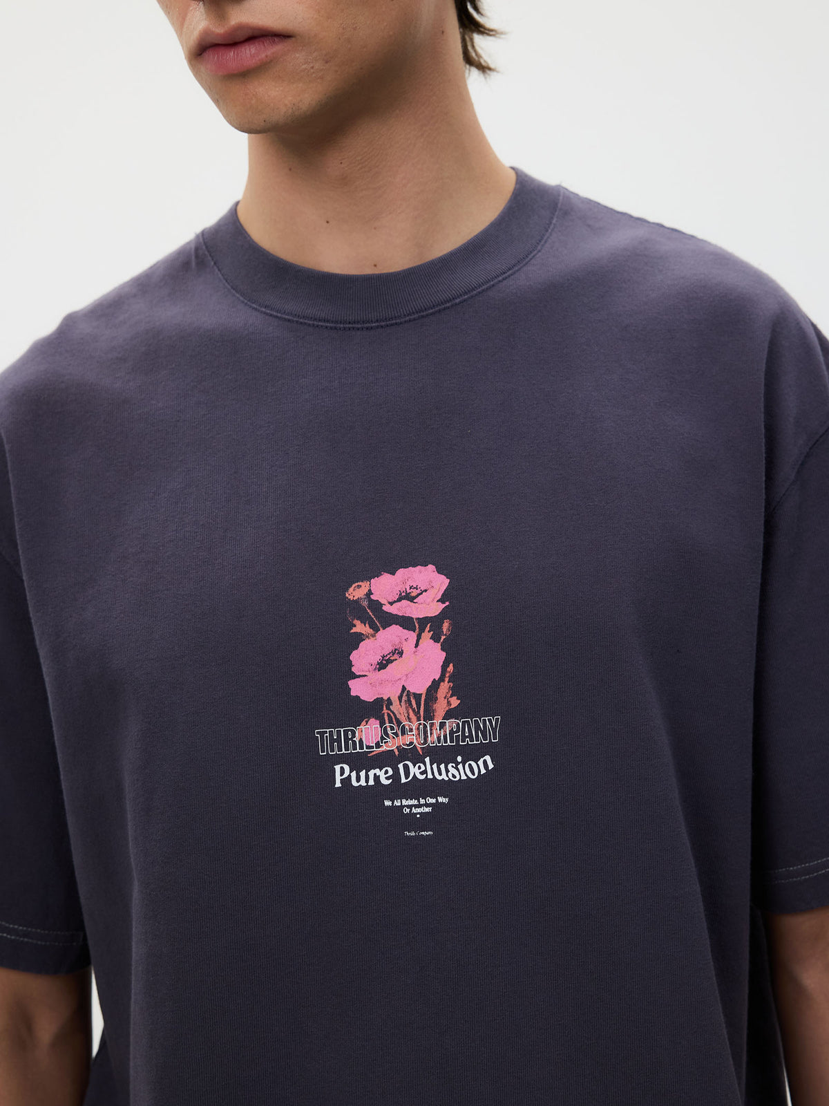 Thrills Pure Delusion Box Fit Oversize Tee | Fog